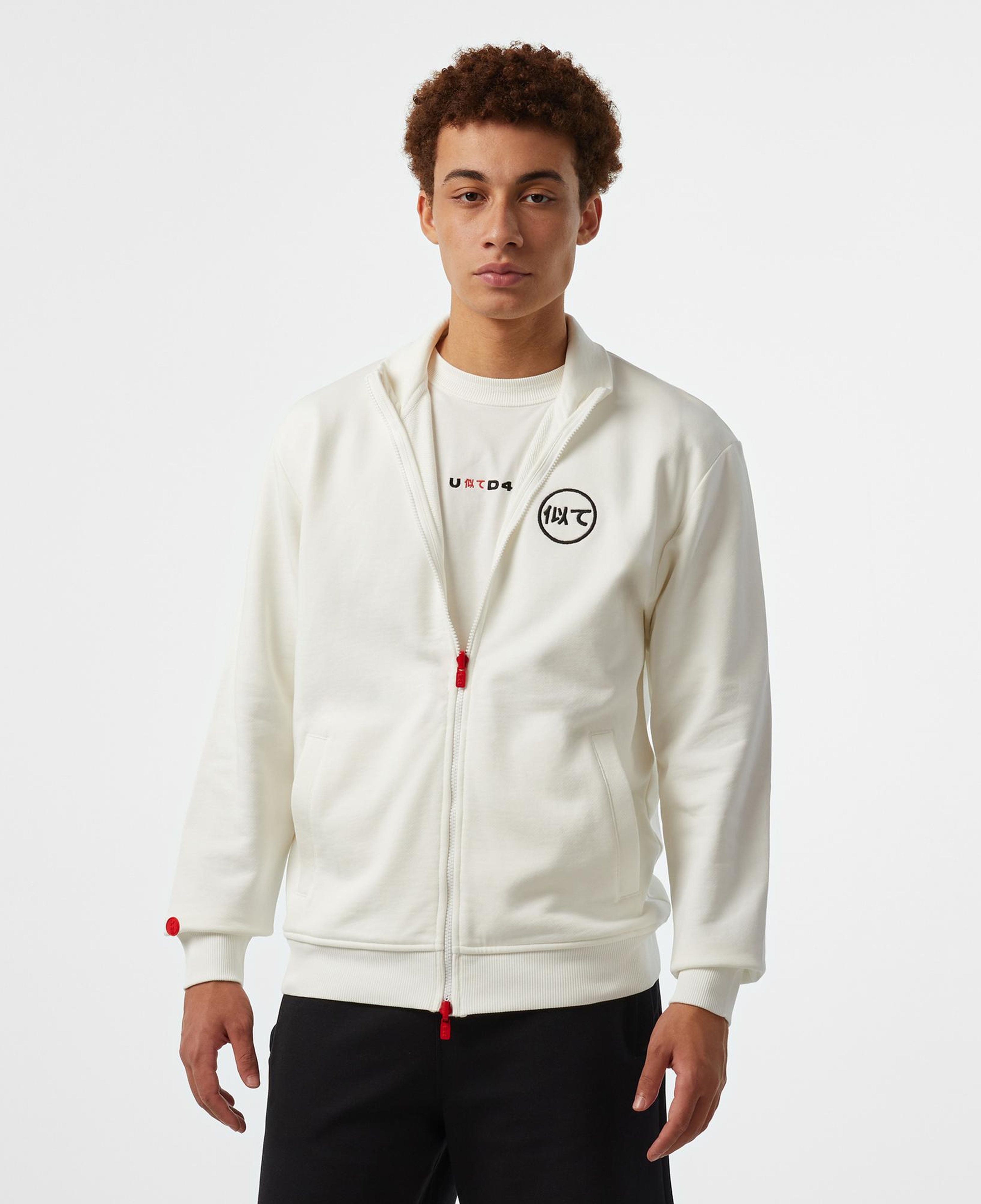 UNITED4 Motto Erkek Beyaz Hoodie