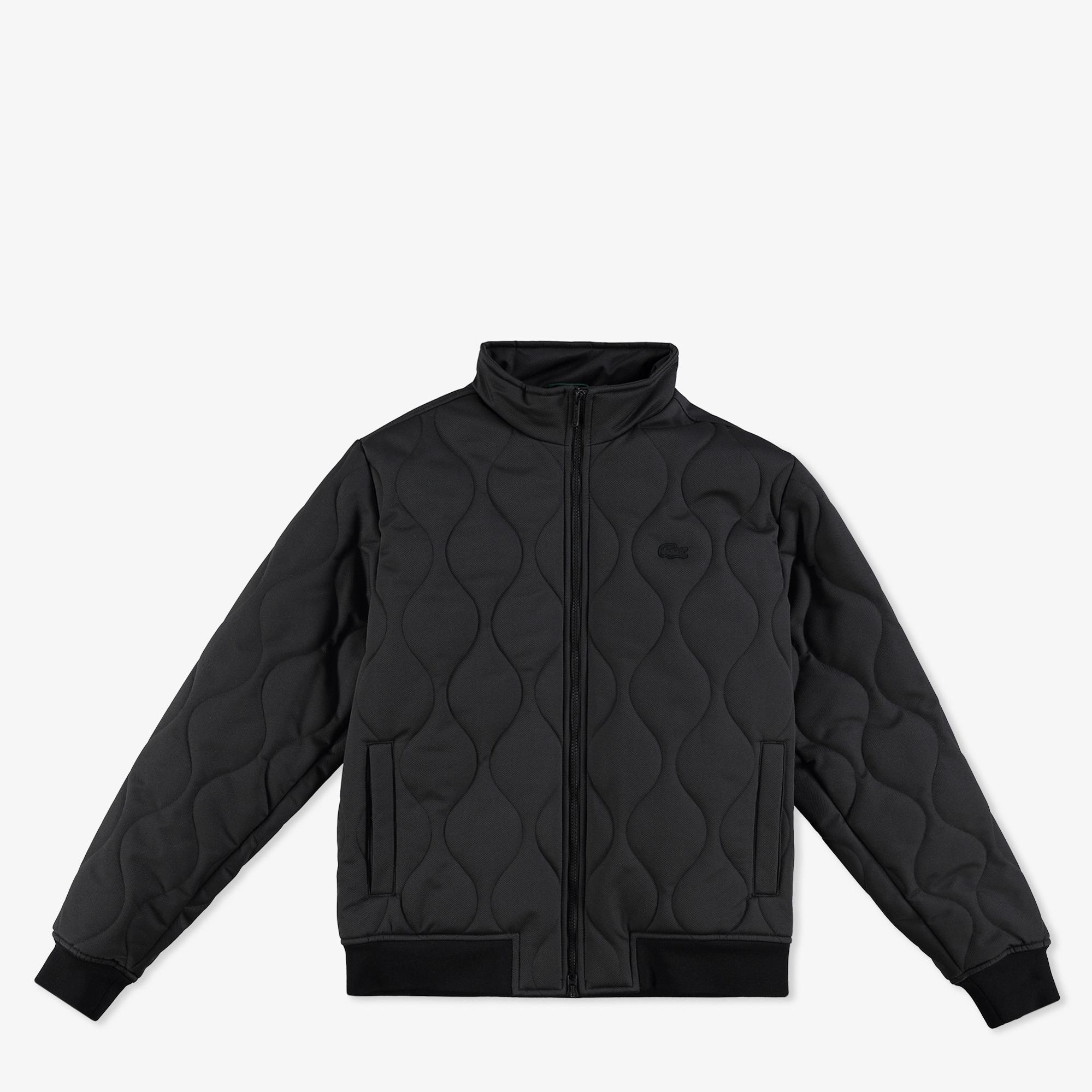 Lacoste Erkek Relaxed Fit Dik Yaka Kapitone Siyah Mont