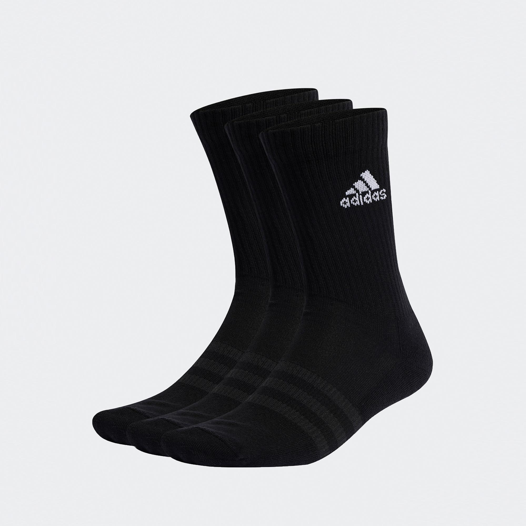 adidas Yastıklamalı Bilekli  3' lü Unisex Siyah Çorap