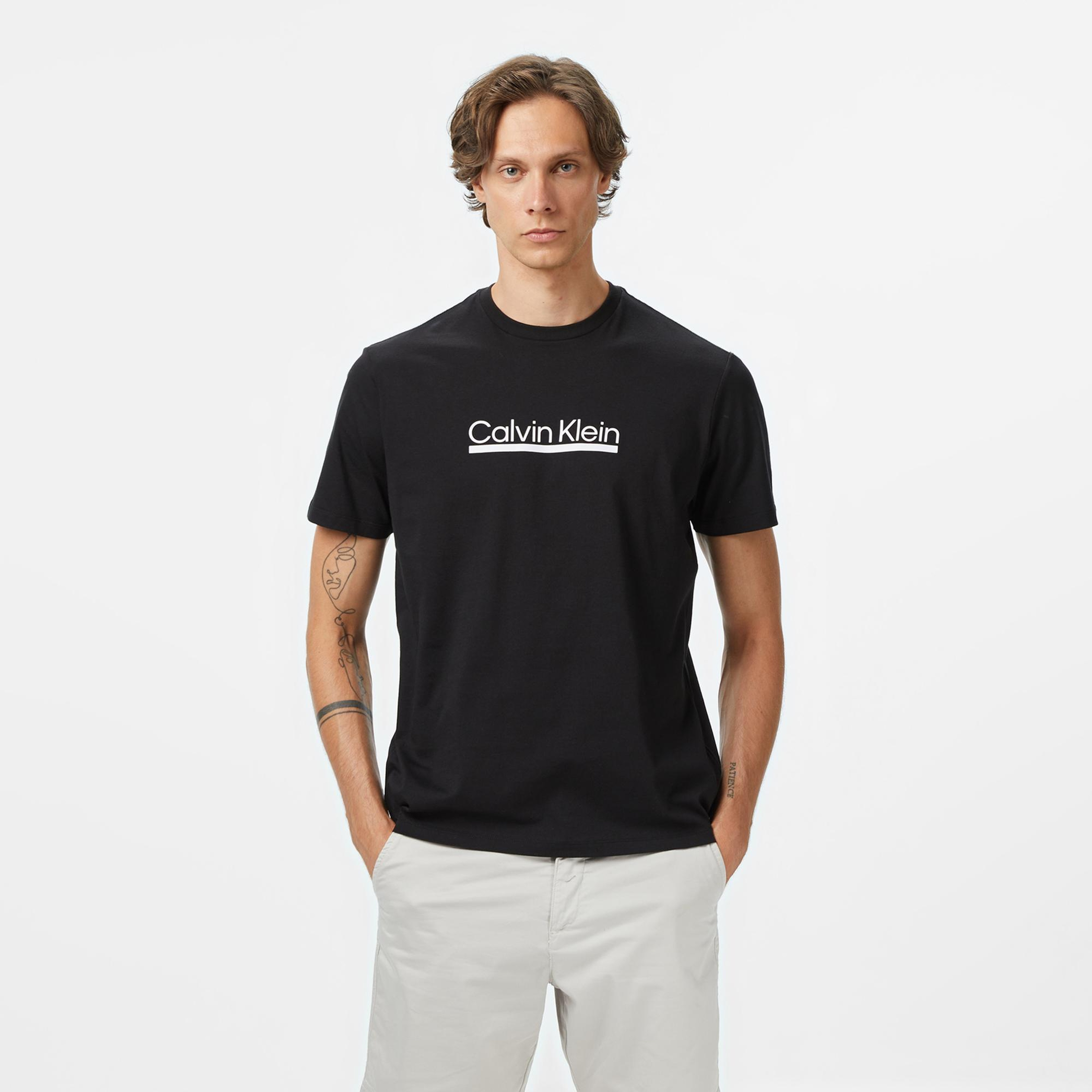 Calvin Klein Outline Tape Graphic Erkek Siyah T-Shirt