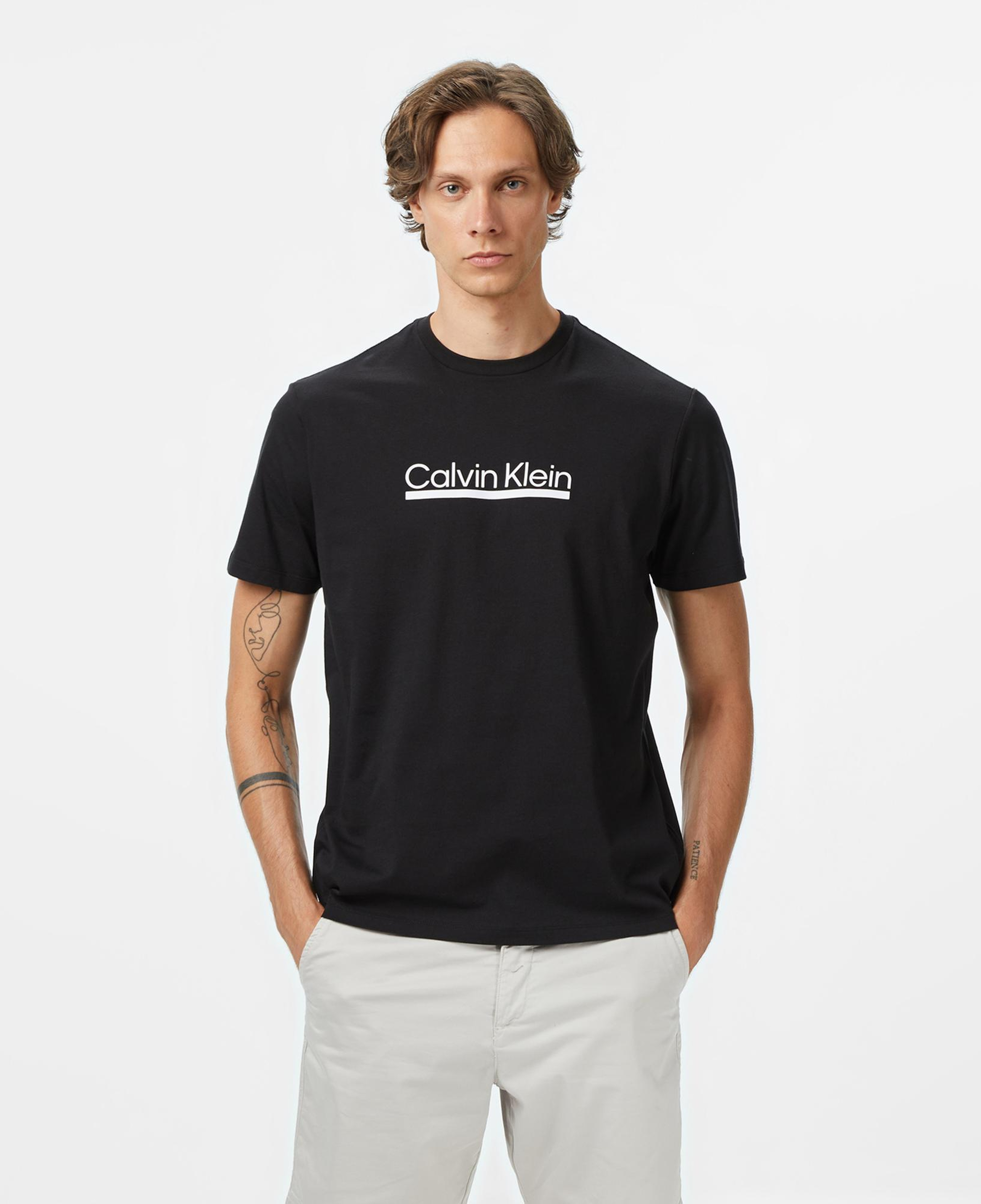 Calvin Klein Outline Tape Graphic Erkek Siyah T-Shirt