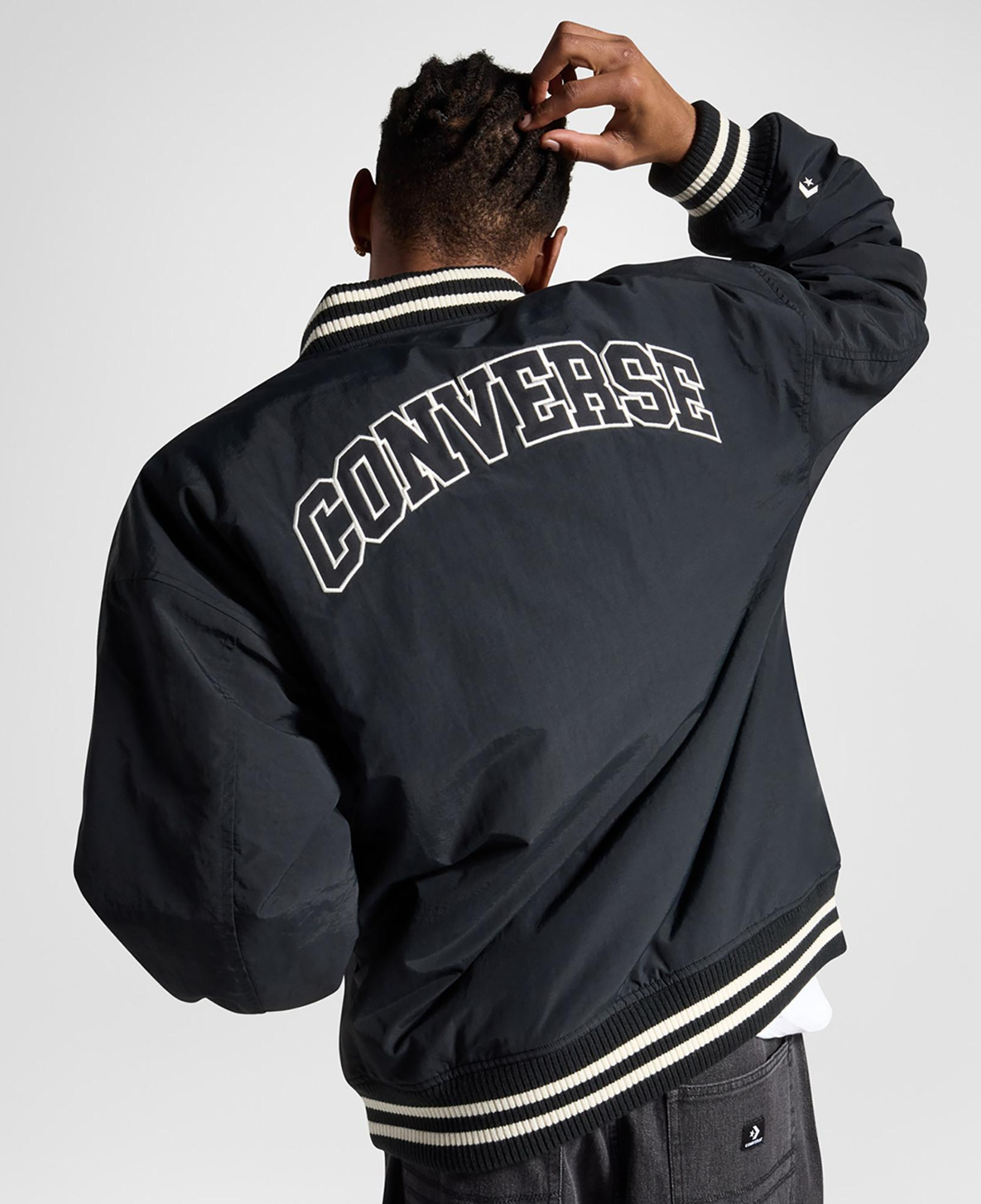 Converse Varsity Graphic Bomber Erkek Siyah Ceket