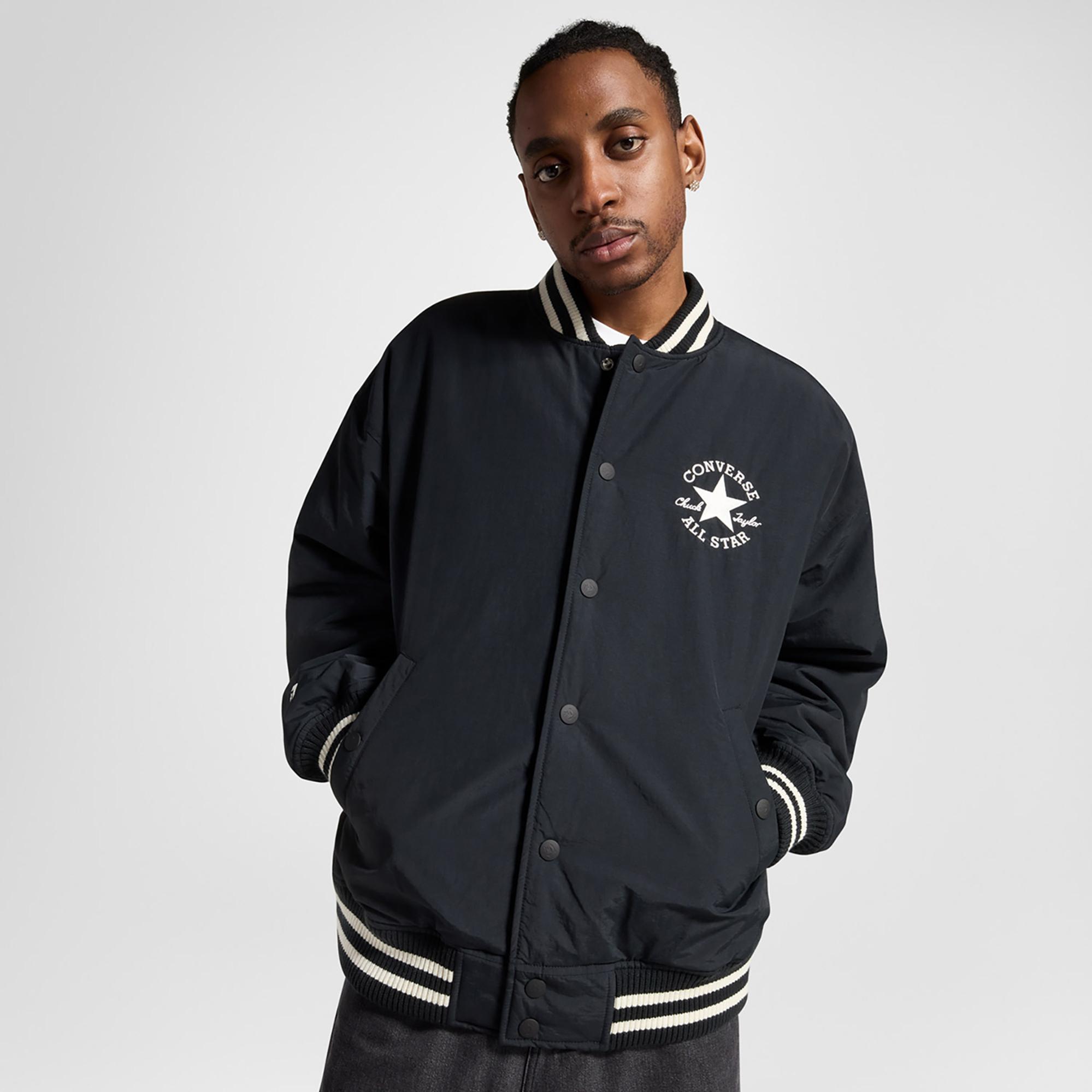 Converse Varsity Graphic Bomber Erkek Siyah Ceket