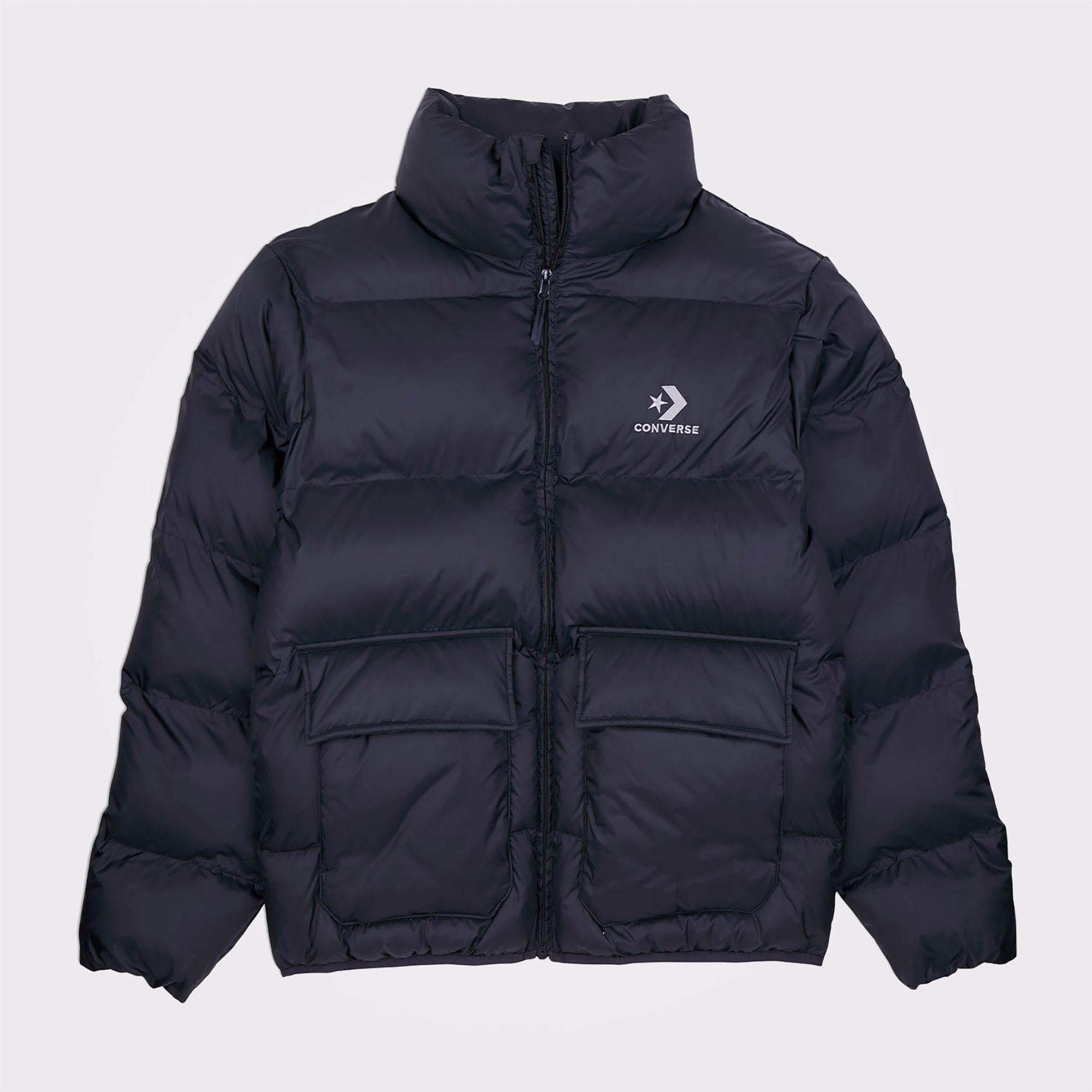 Converse Erkek Dik Yaka Siyah Şişme Mont