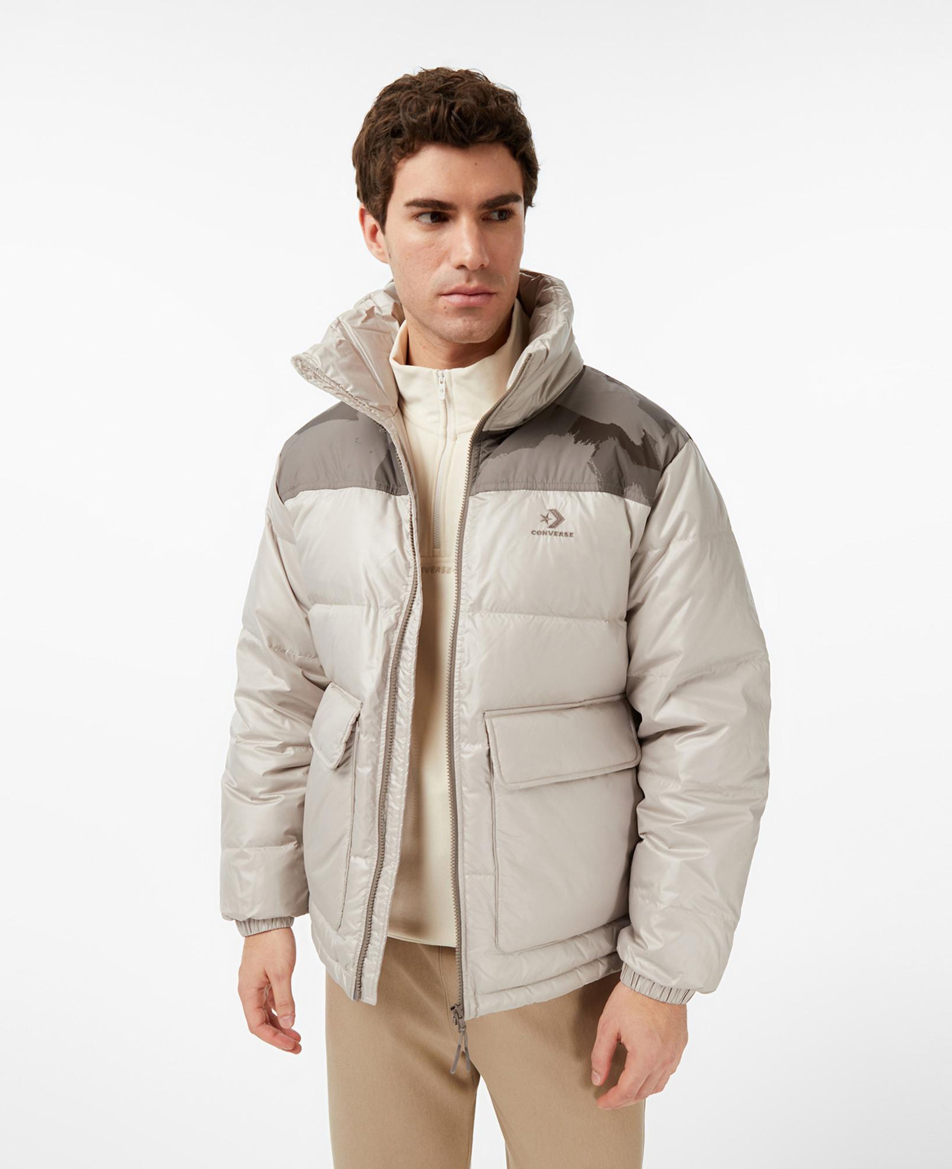 Converse Erkek Dik Yaka Bej Şişme Mont