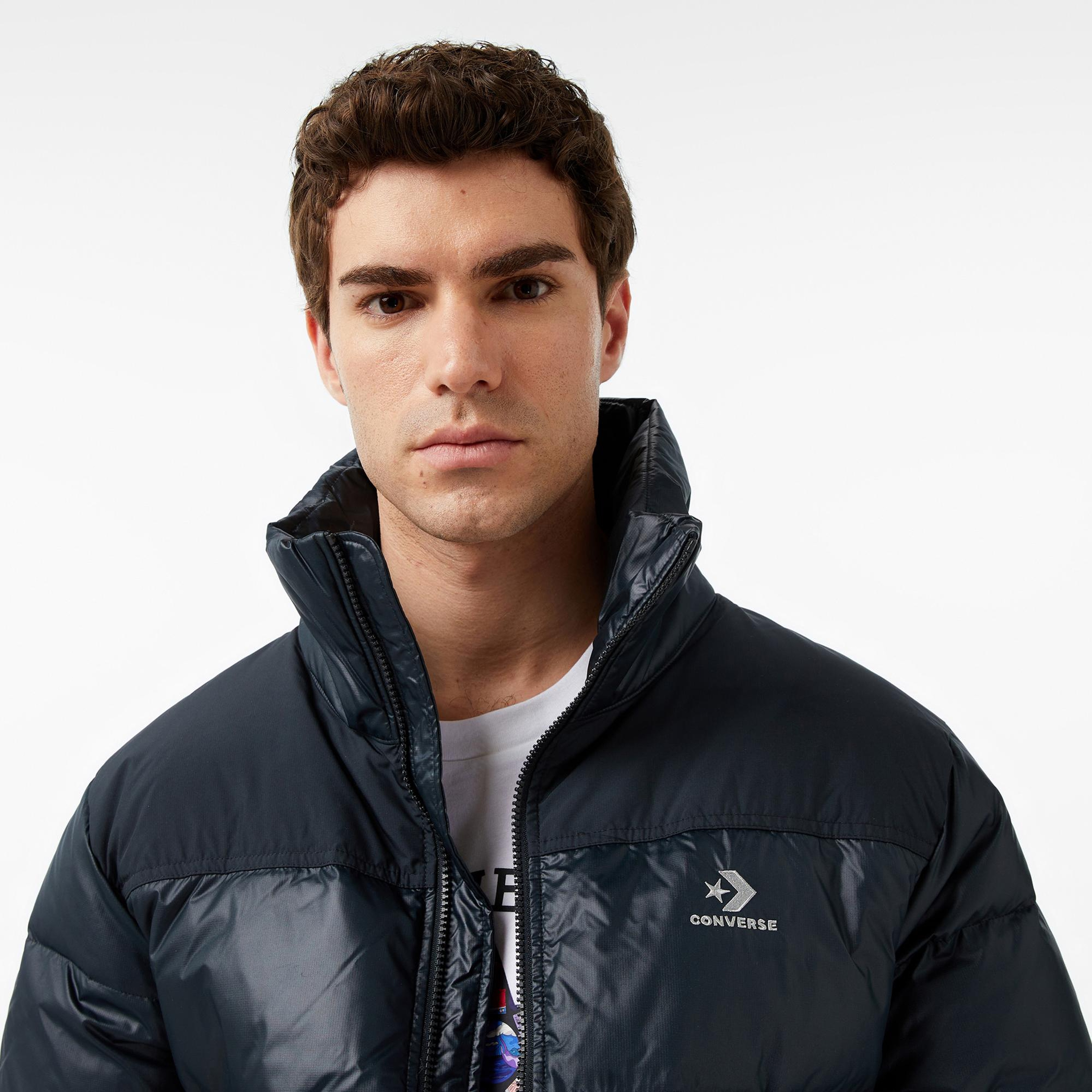 Converse Erkek Dik Yaka Lacivert Şişme Mont