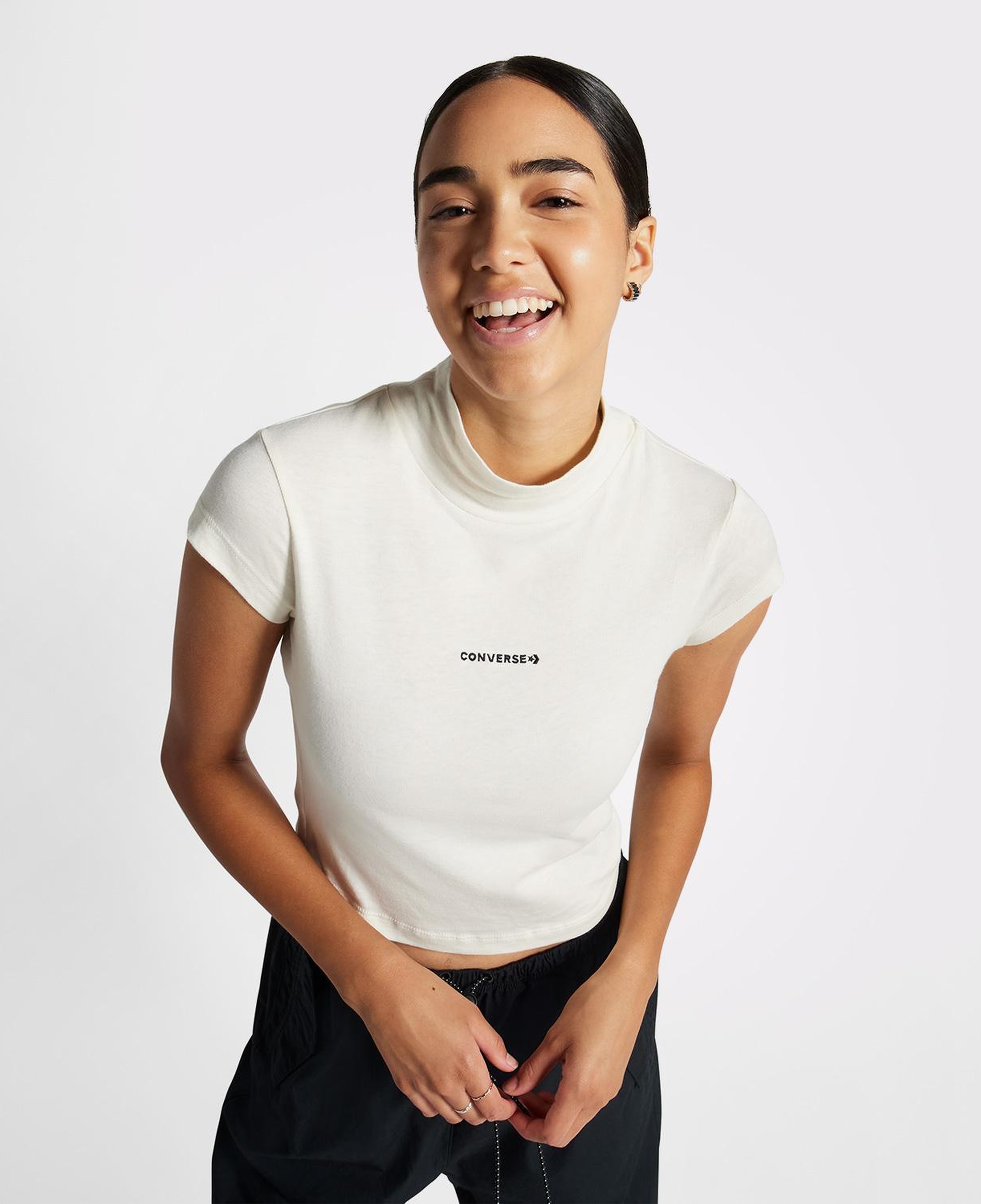 Converse Wordmark Kadın Krem Top T-Shirt