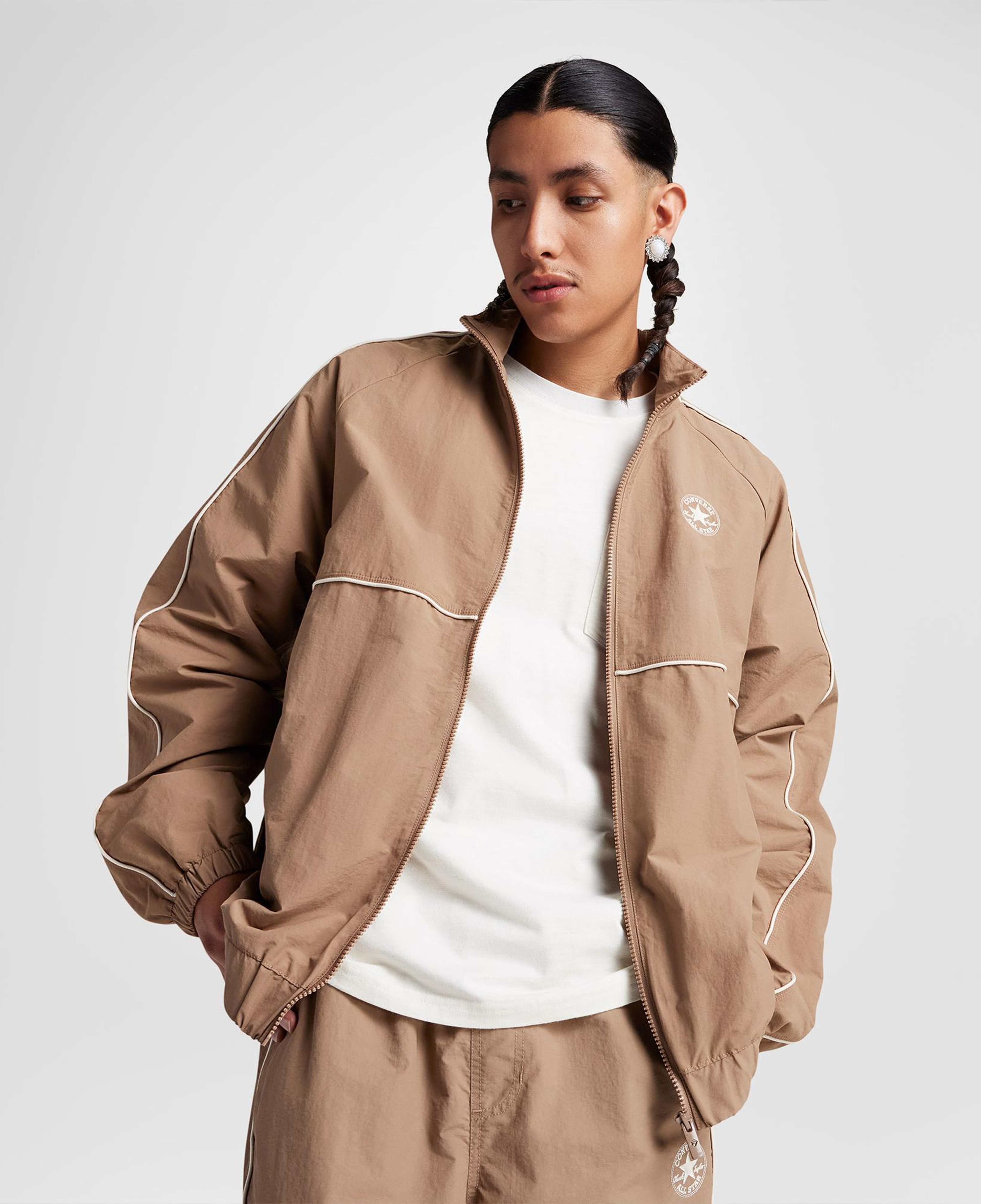 Converse Retro Windbreaker Erkek Kahverengi Ceket