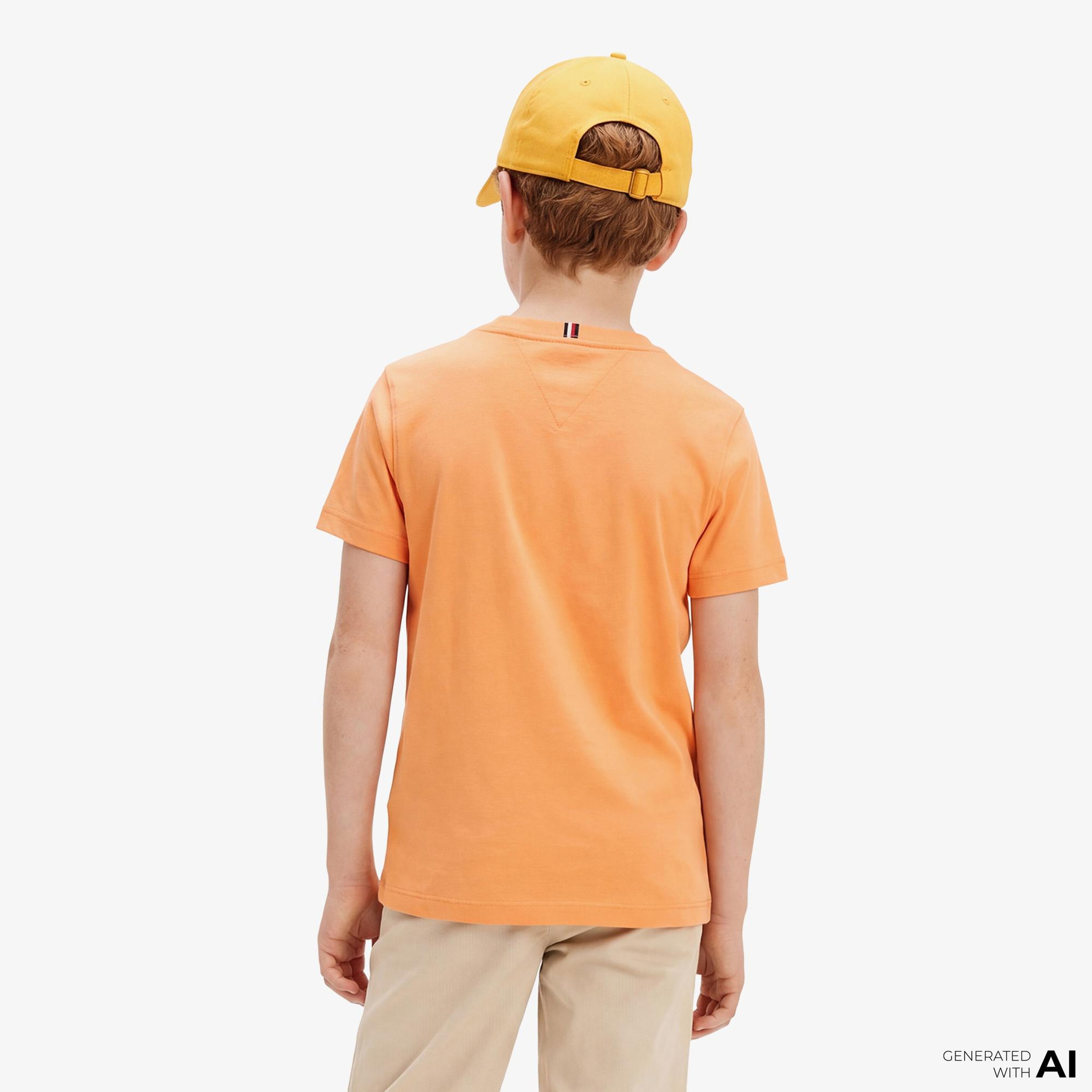 Tommy Hilfiger Essentials Çocuk Turuncu Crop T-Shirt