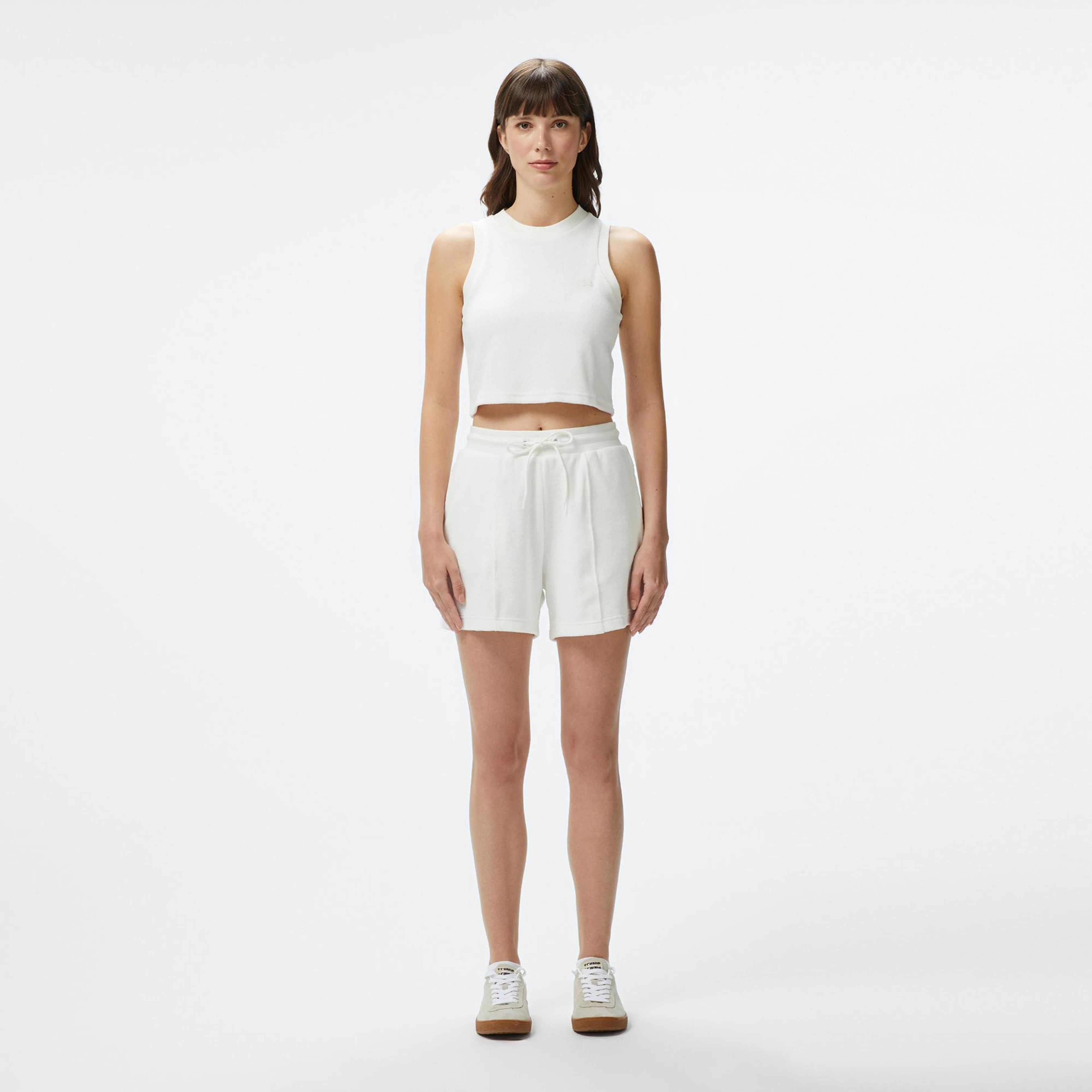 Lacoste Kadın Relaxed Fit Beyaz Şort