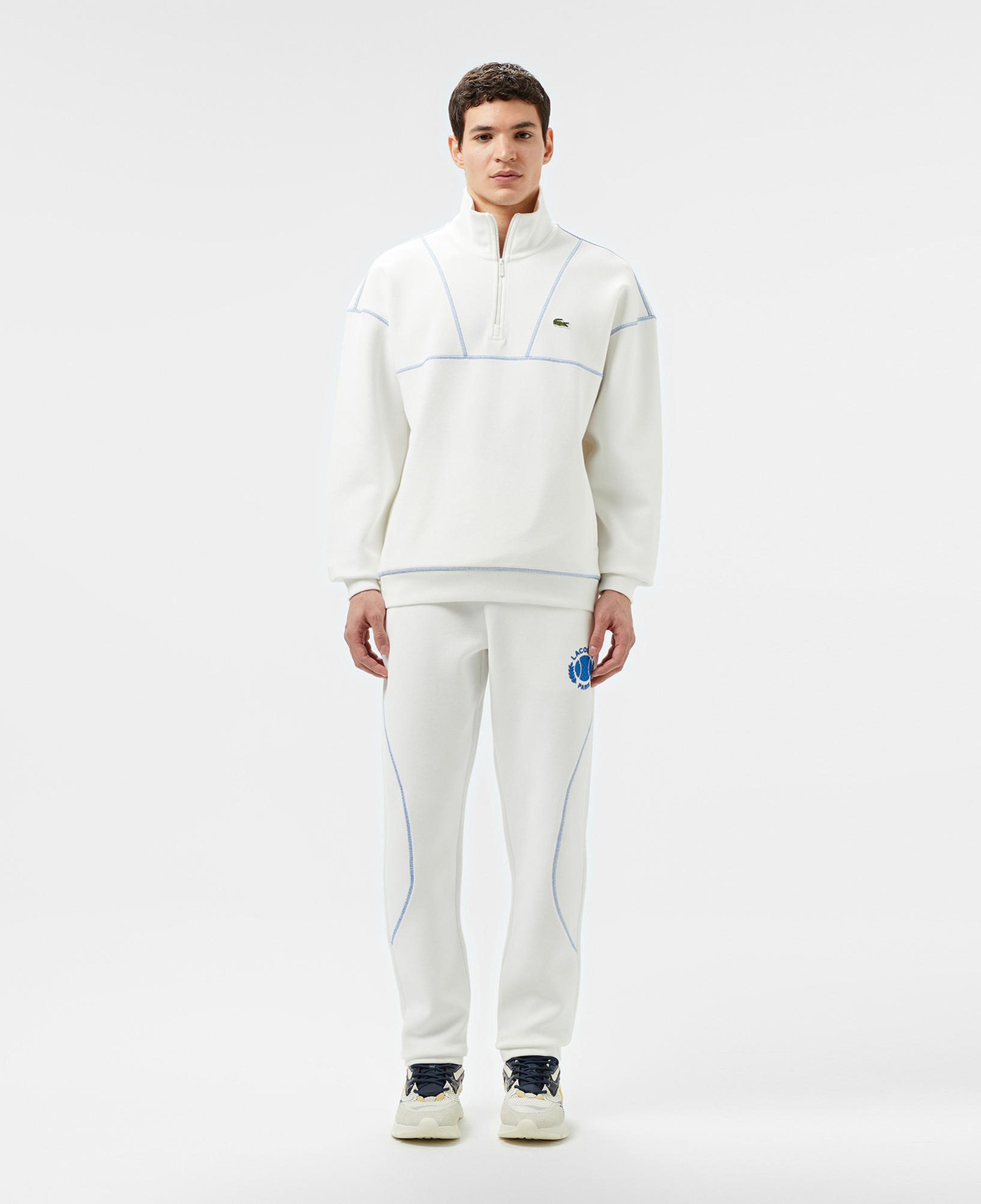 Lacoste Erkek Tapered Fit Baskılı Beyaz Eşofman Altı
