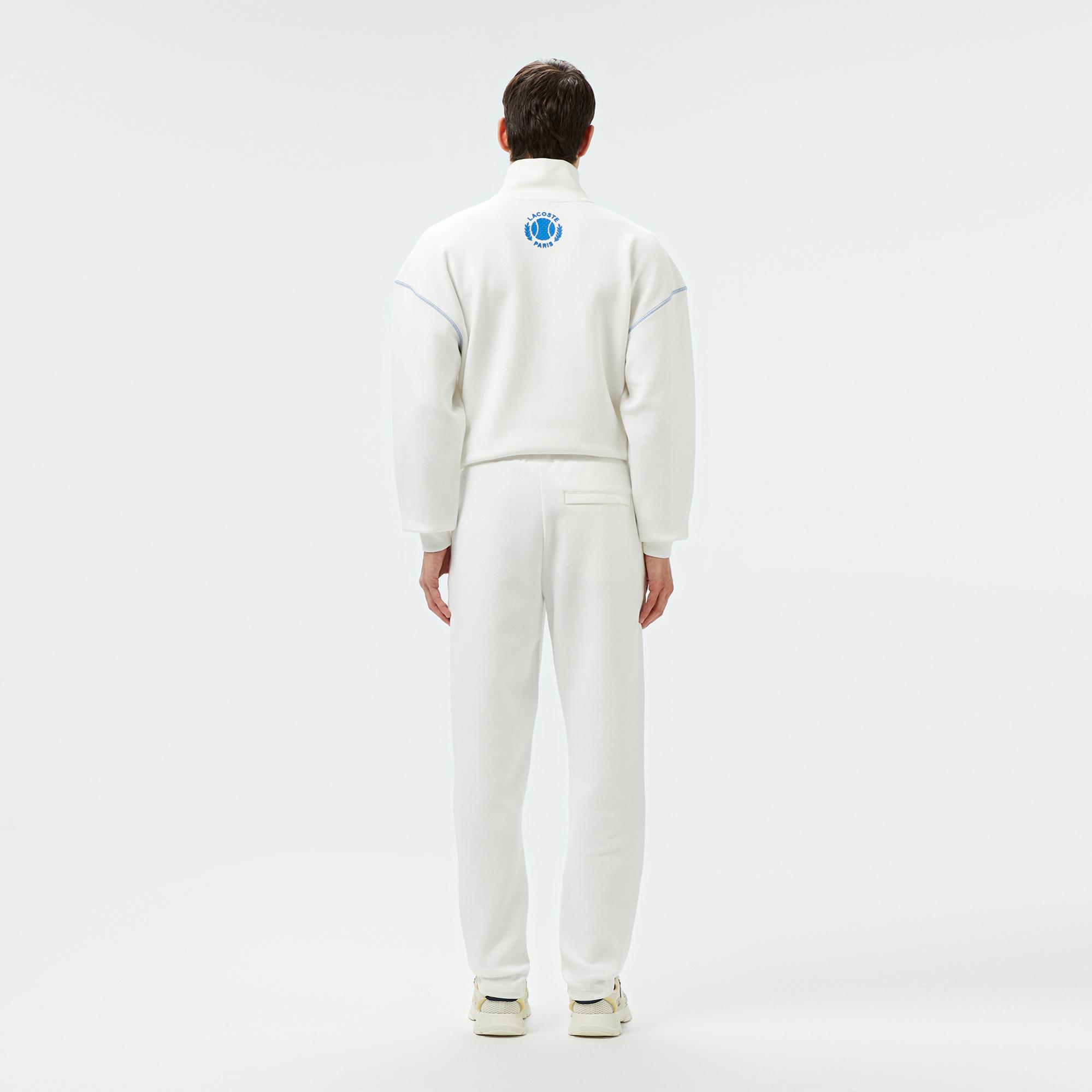 Lacoste Erkek Tapered Fit Baskılı Beyaz Eşofman Altı