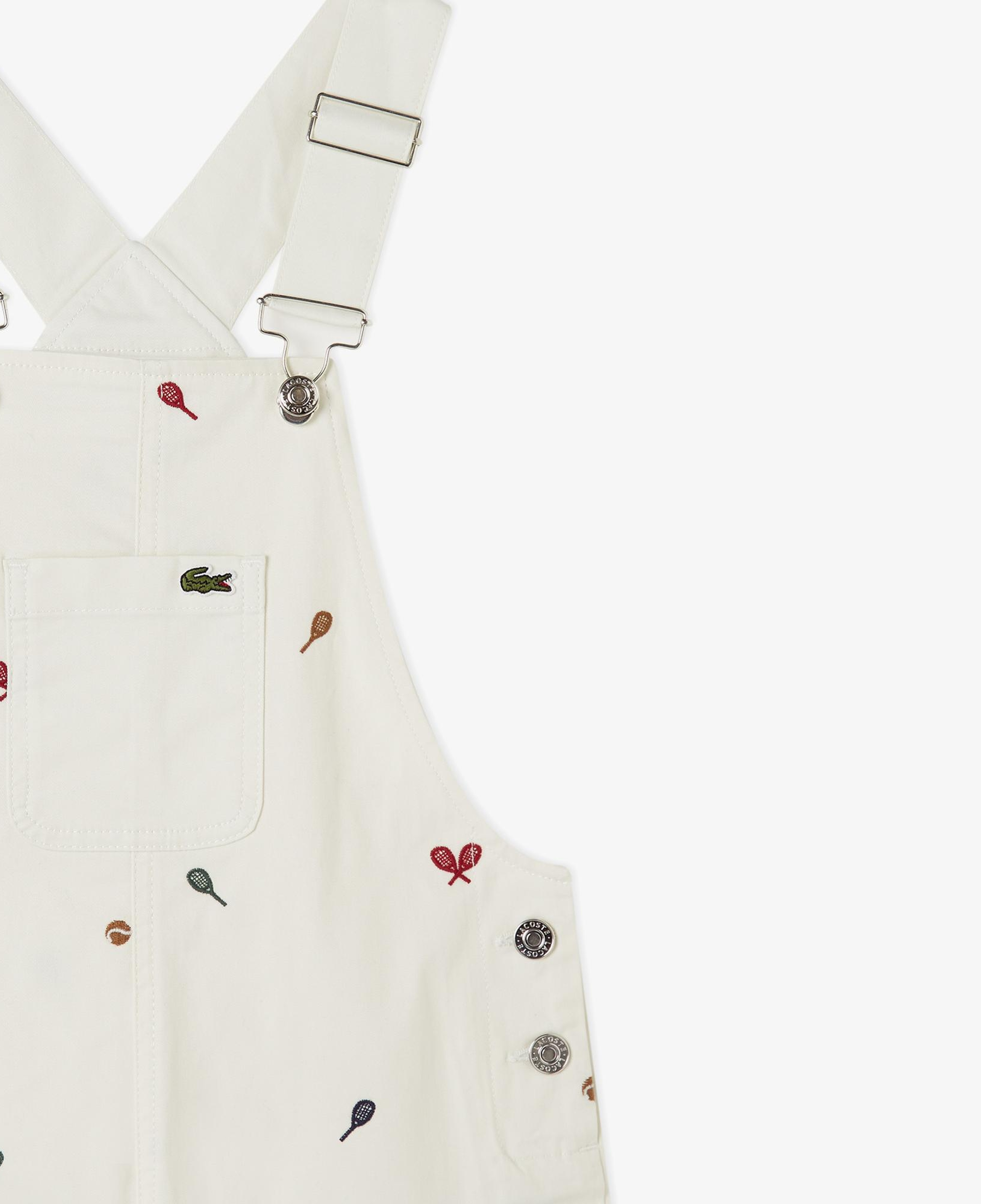 Lacoste Kız Çocuk Desenli Beyaz Salopet