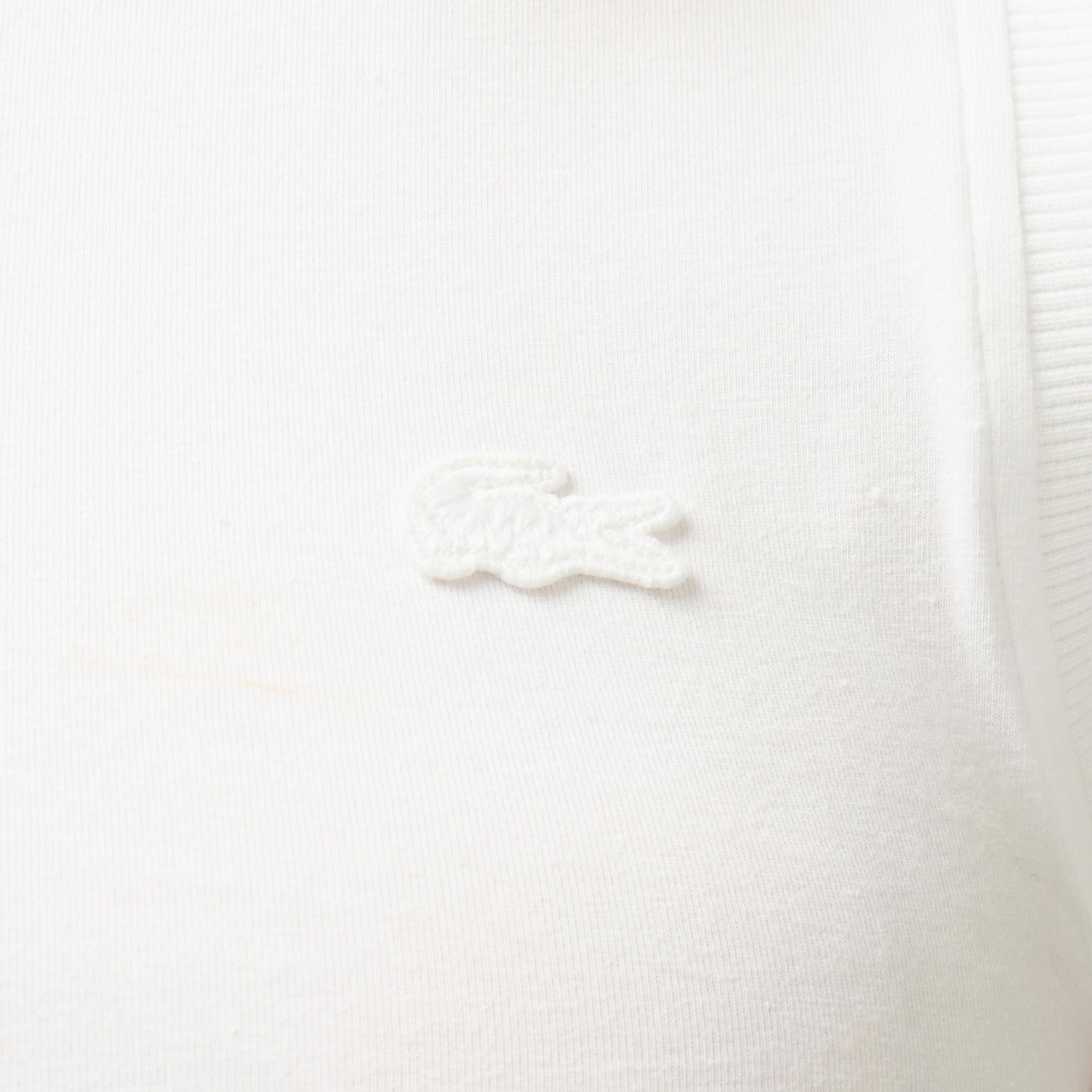 Lacoste Kadın Slim Fit Kolsuz Bisiklet Yaka Beyaz T-Shirt