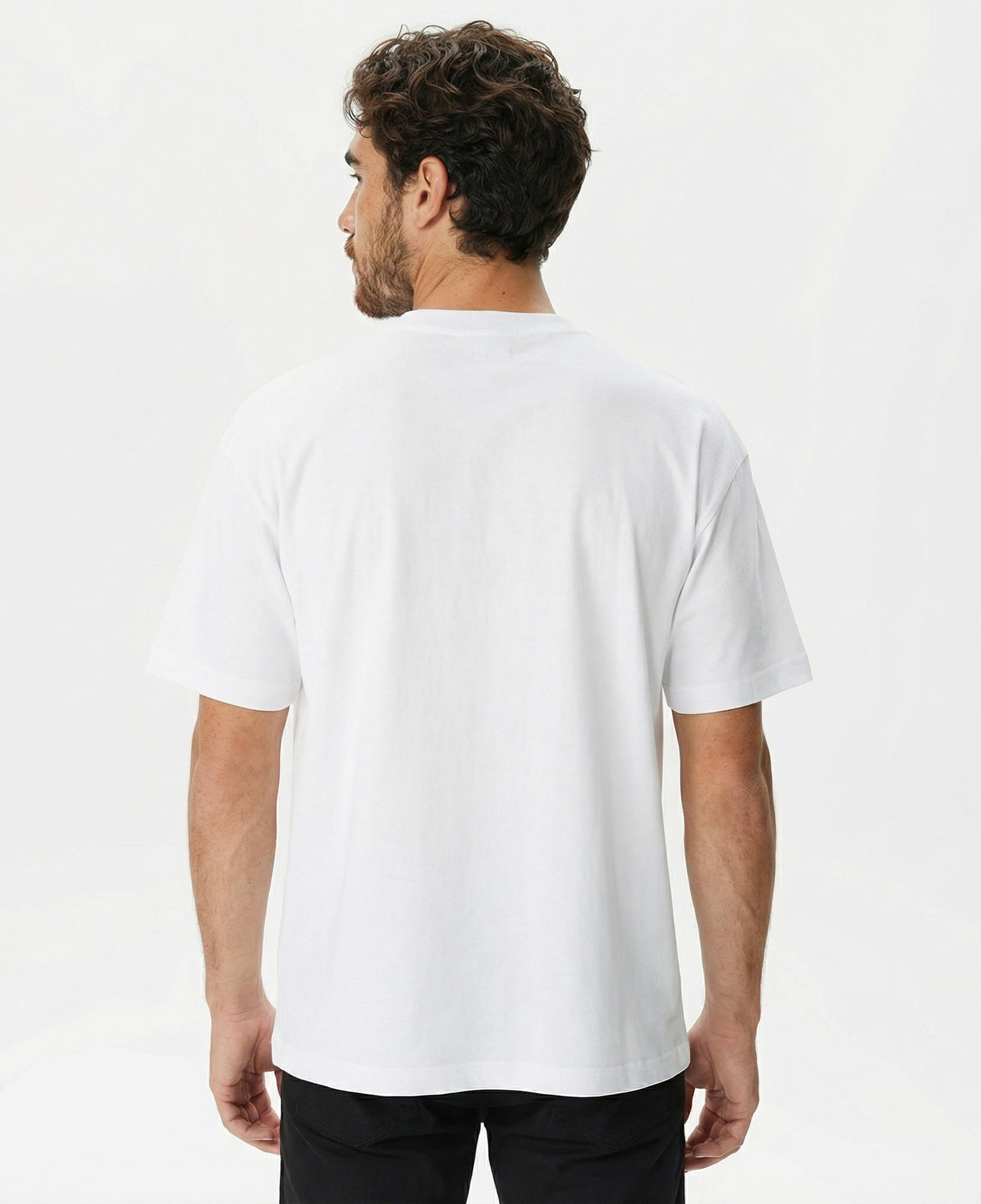 Lacoste Erkek Relaxed Fit Bisiklet Yaka Baskılı Beyaz T-Shirt