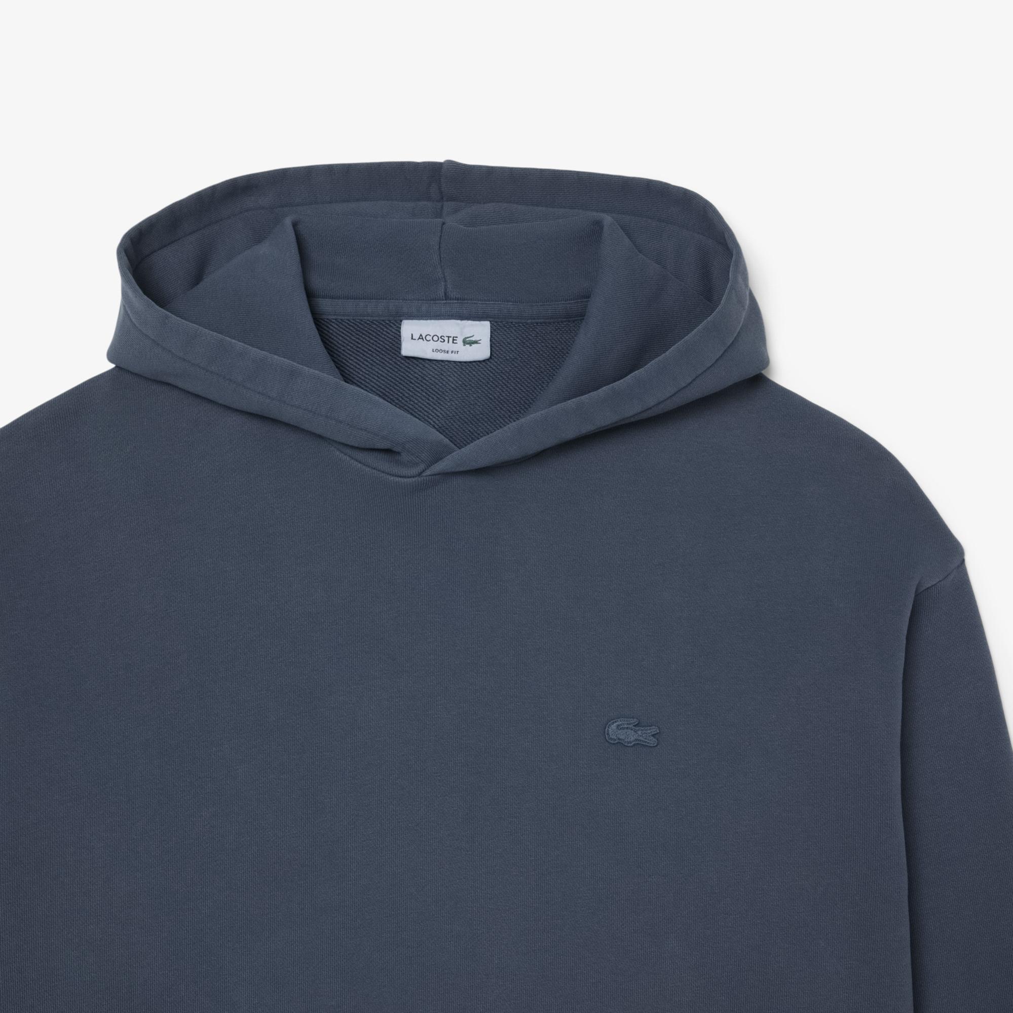 Lacoste Erkek Loose Fit Kapüşonlu Lacivert Sweatshirt