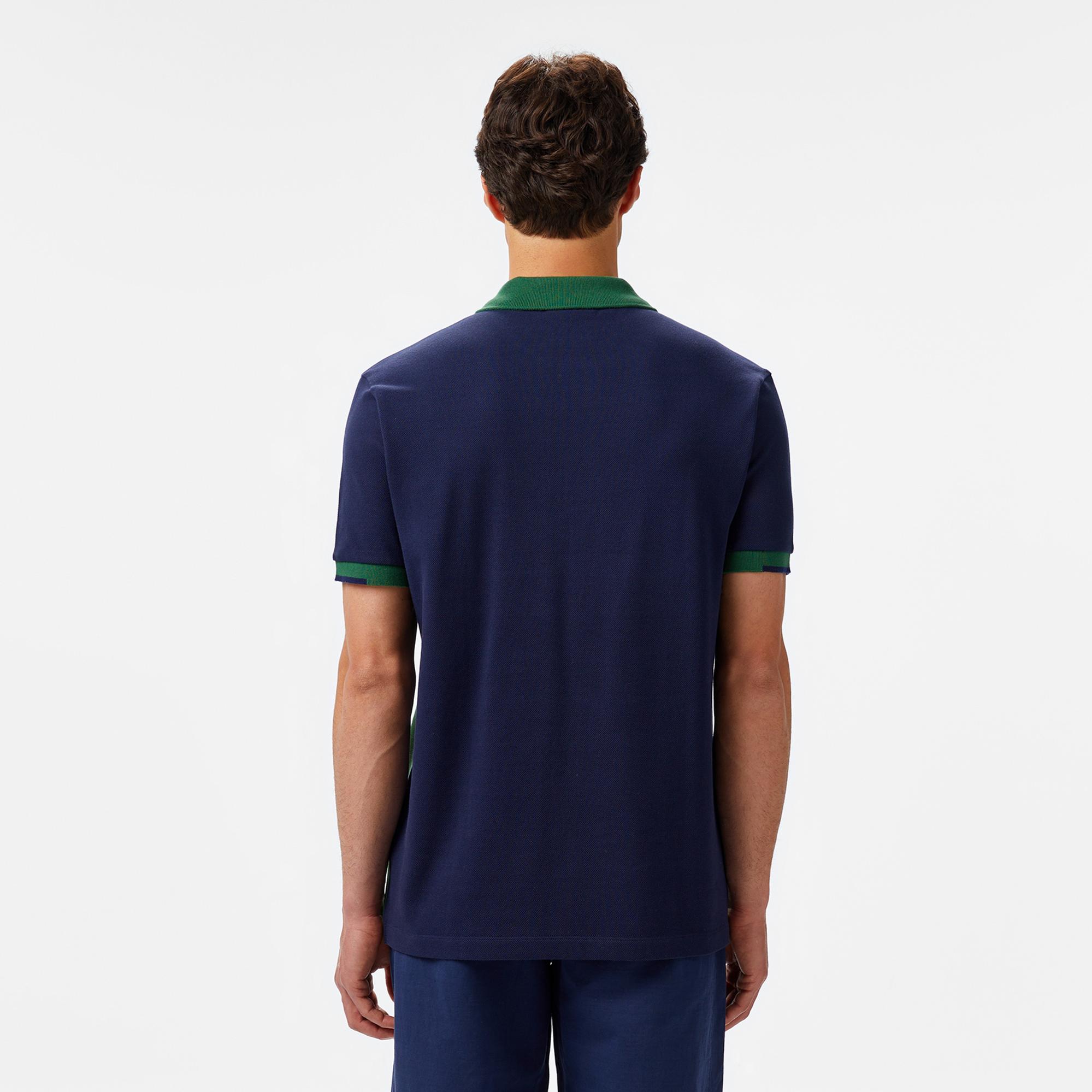 Lacoste Erkek Regular Fit Renk Bloklu Yeşil Polo