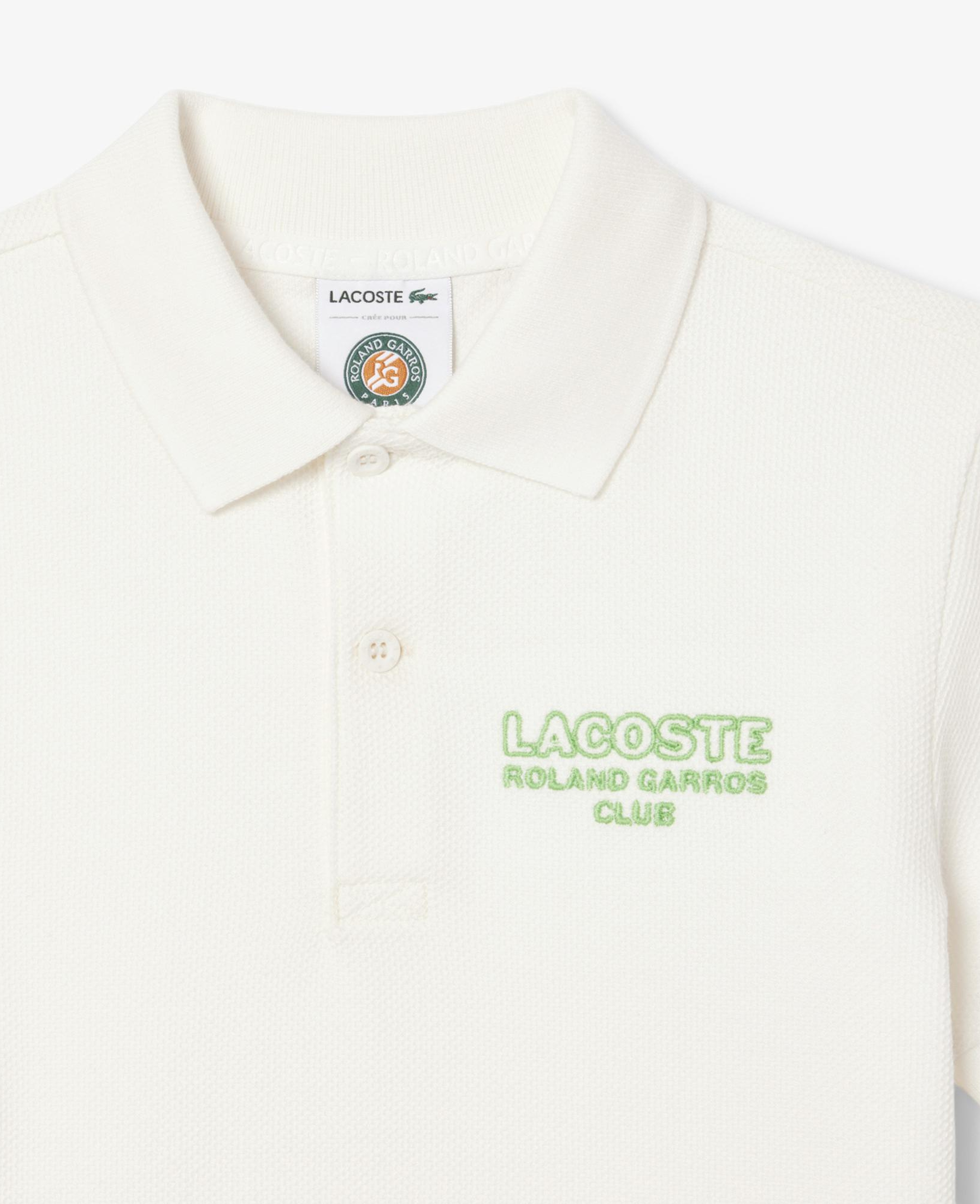 Lacoste Rolland Garros Çocuk Baskılı Beyaz Polo