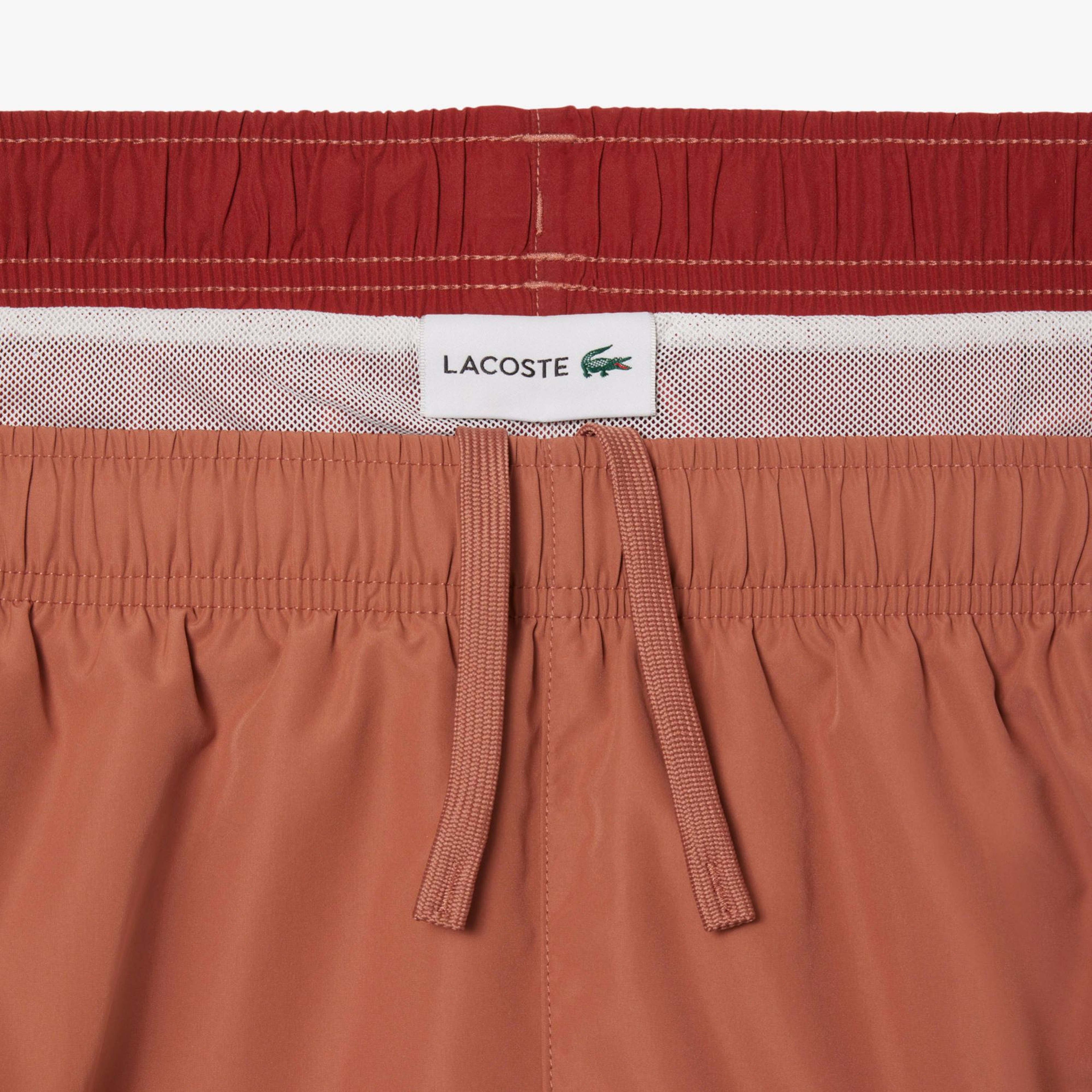 Lacoste Erkek Renk Bloklu Turuncu Deniz Şortu