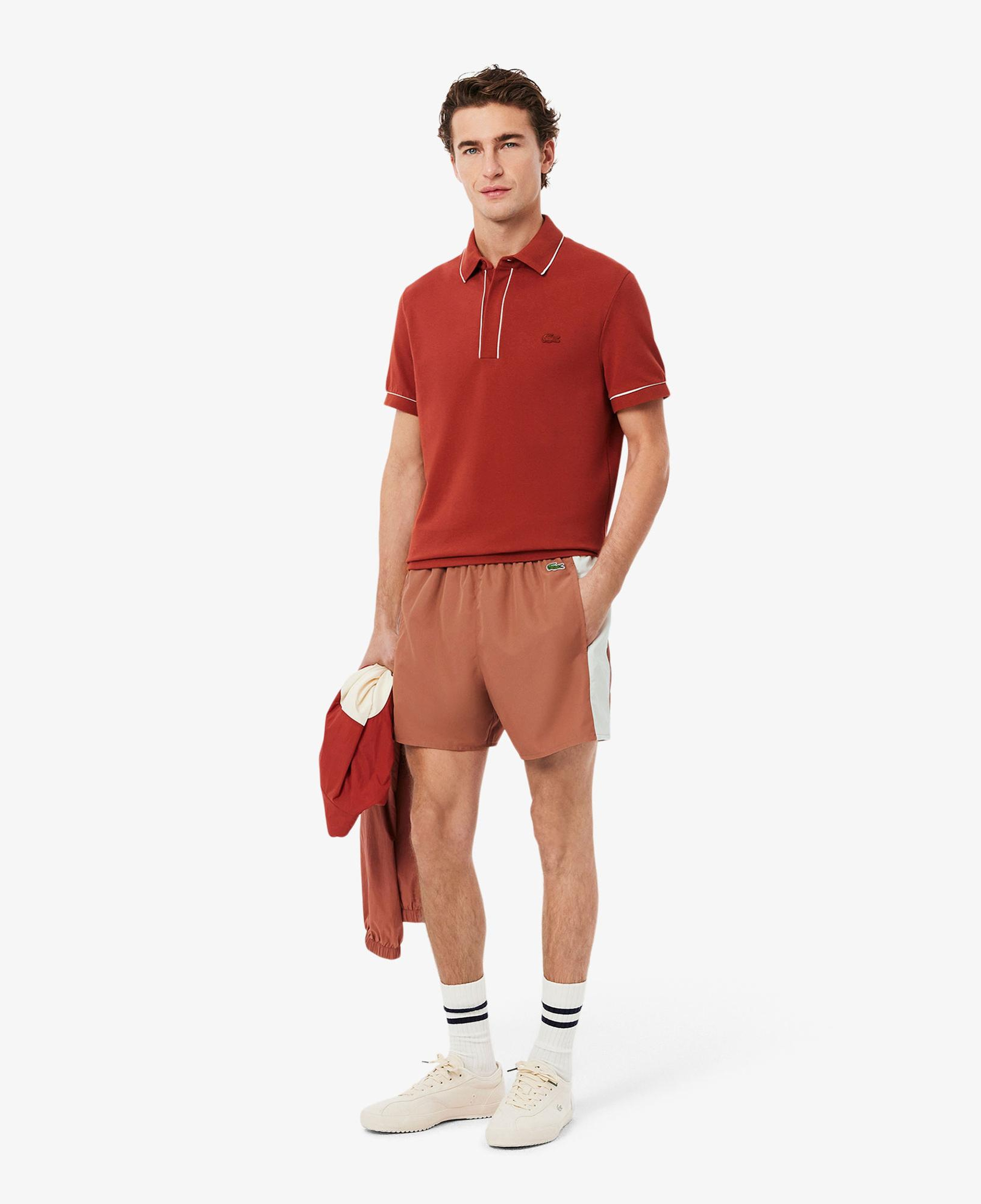 Lacoste Erkek Renk Bloklu Turuncu Deniz Şortu