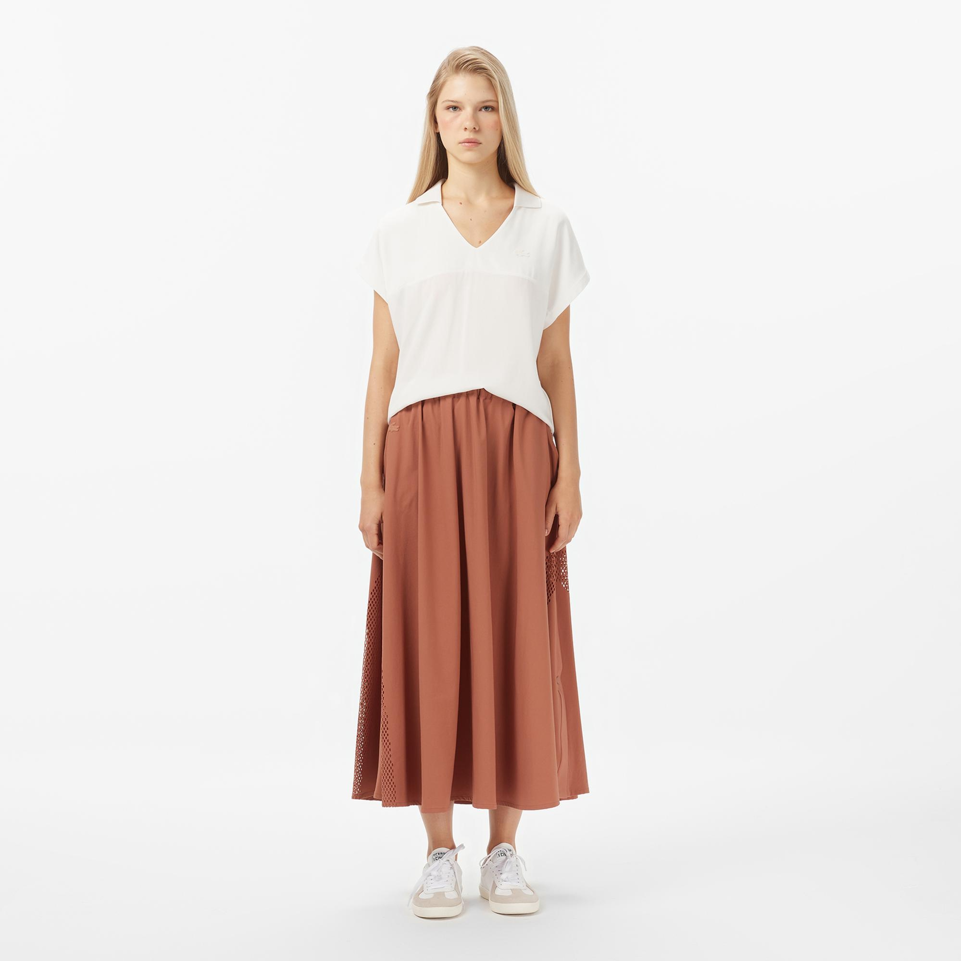 Lacoste Kadın V Yaka Beyaz T-Shirt