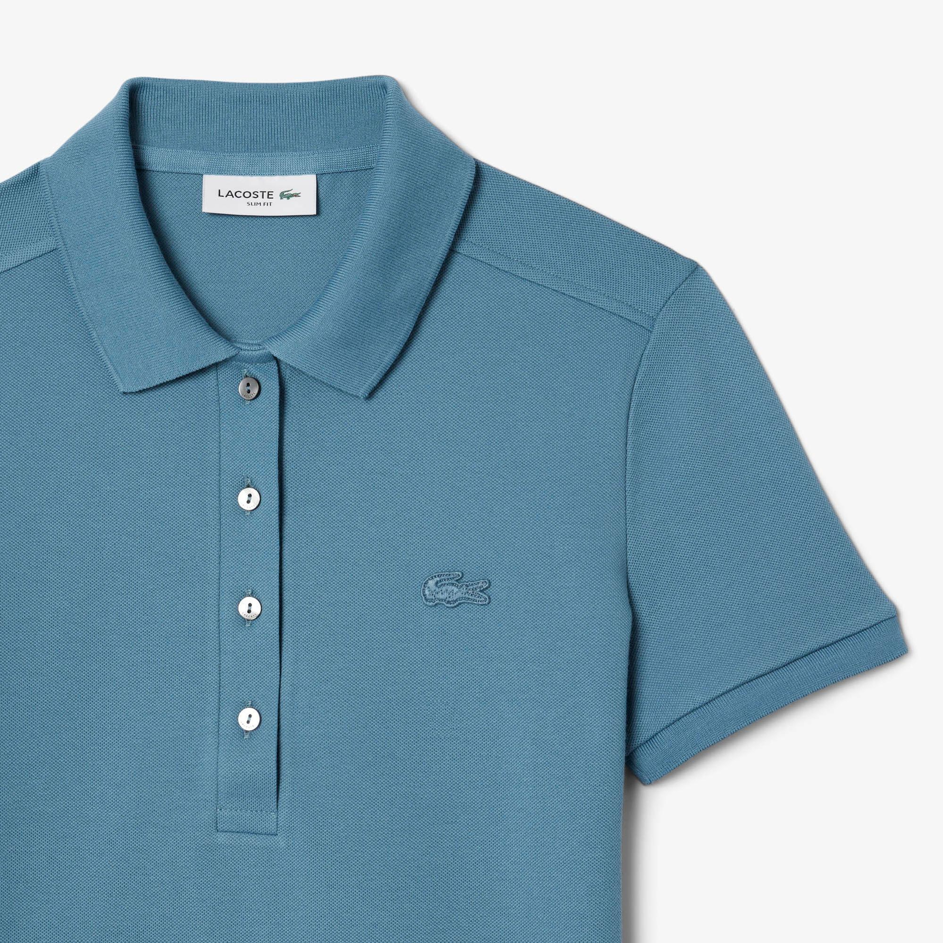 Lacoste L.12.D Kadın Slim Fit Mavi Polo