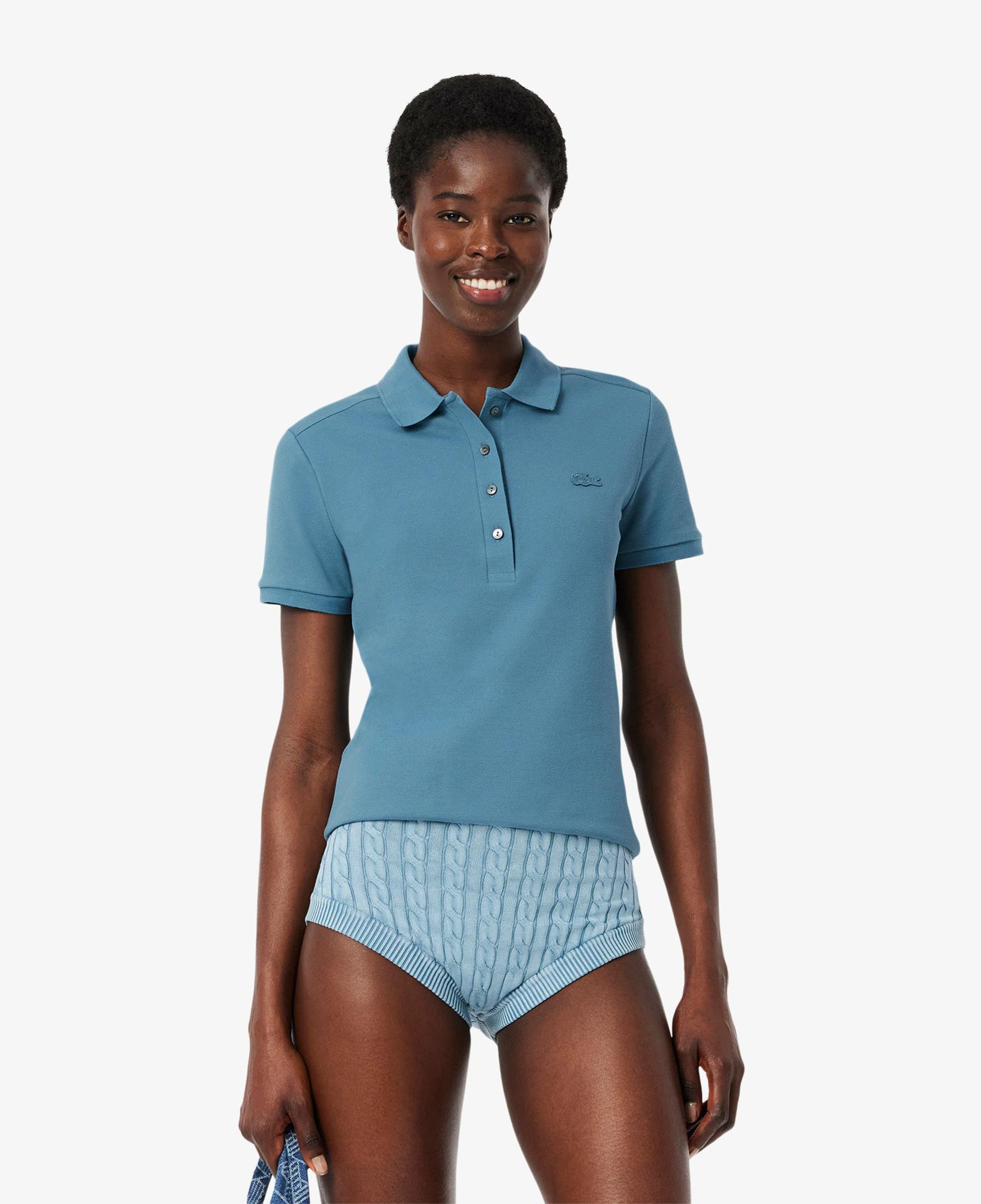 Lacoste L.12.D Kadın Slim Fit Mavi Polo