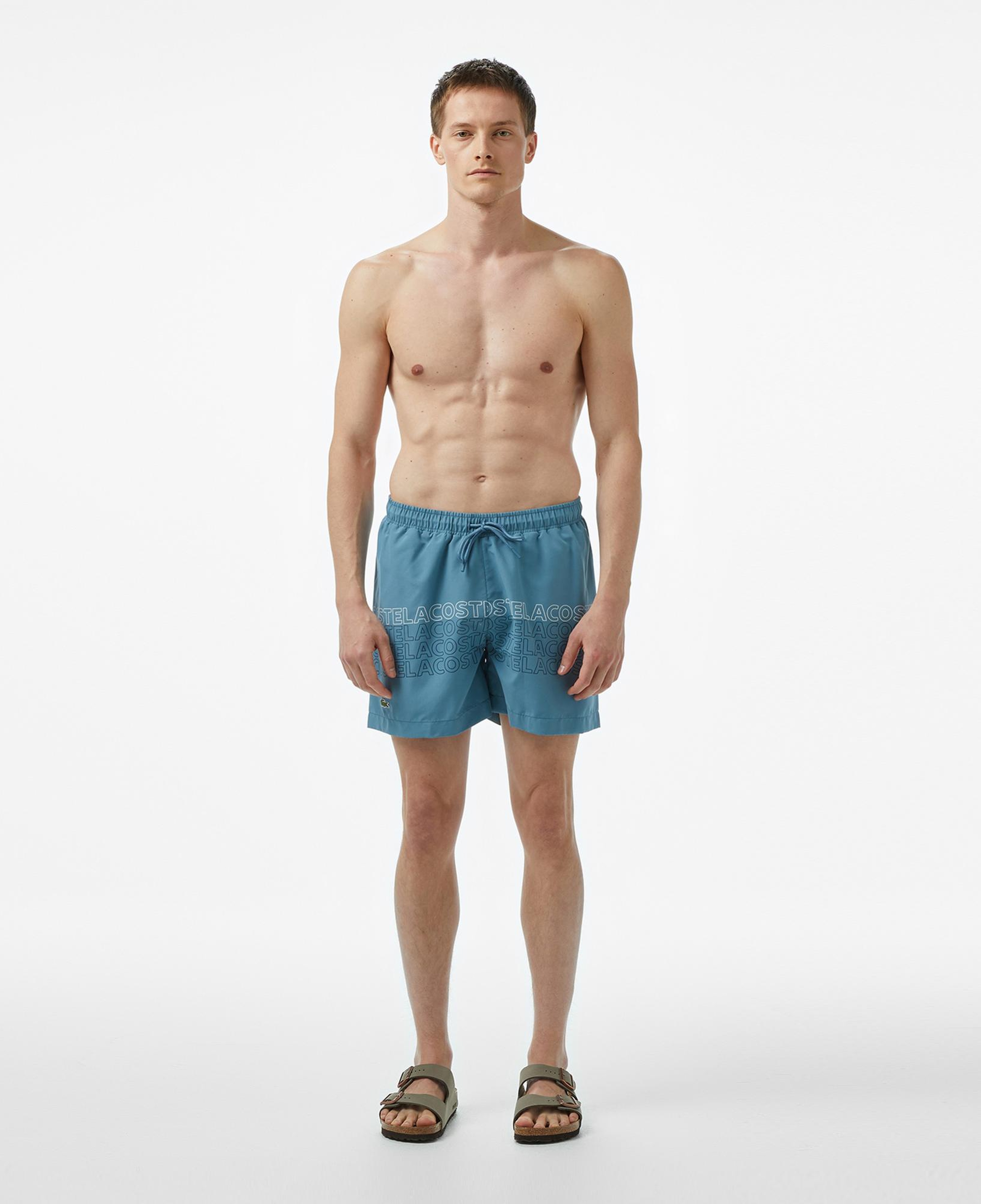 Lacoste Erkek Regular Fit Baskılı Mavi Deniz Şortu