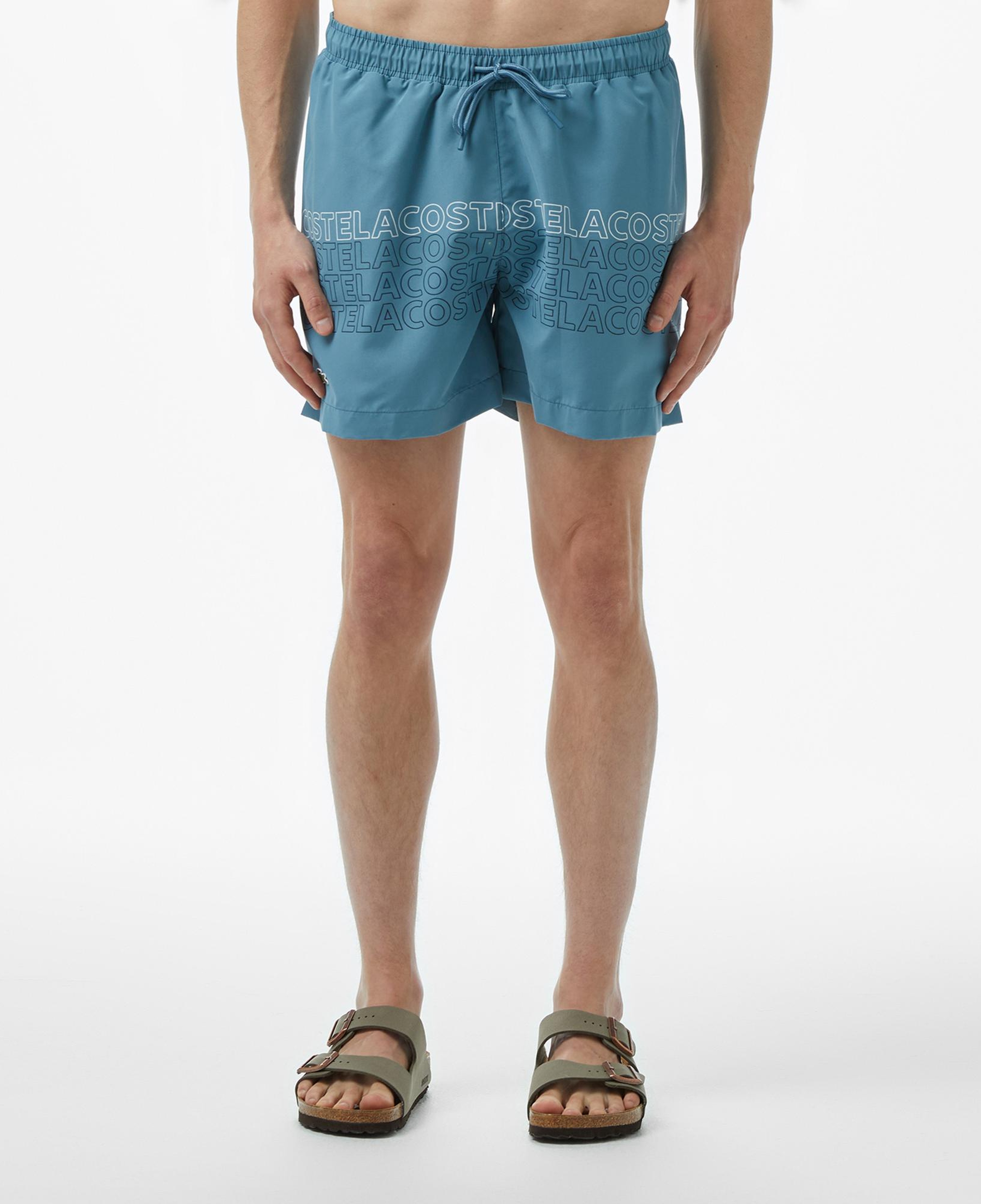 Lacoste Erkek Regular Fit Baskılı Mavi Deniz Şortu