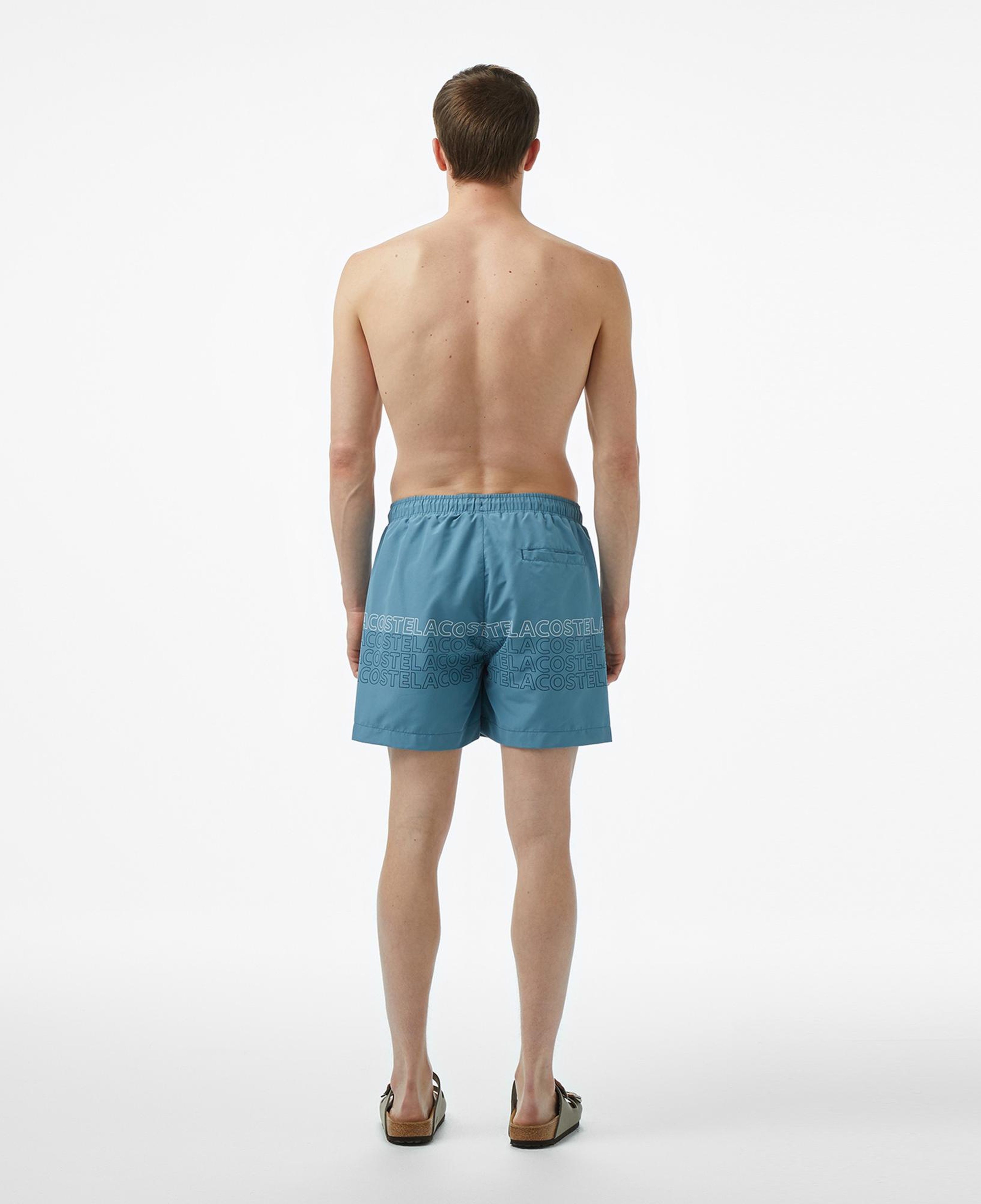 Lacoste Erkek Regular Fit Baskılı Mavi Deniz Şortu