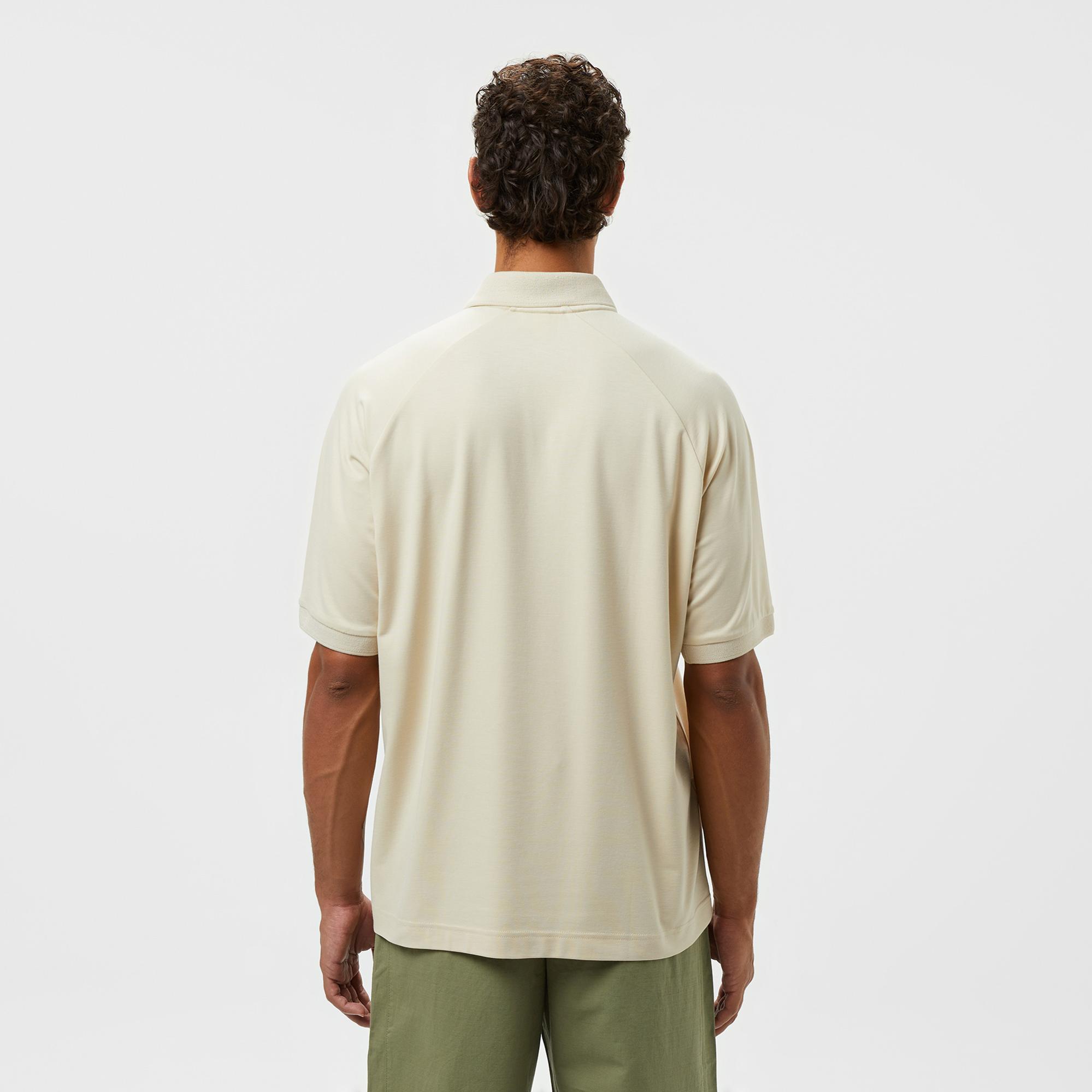 Lacoste Erkek Oversize Fit Yarım Fermuarlı Bej Polo