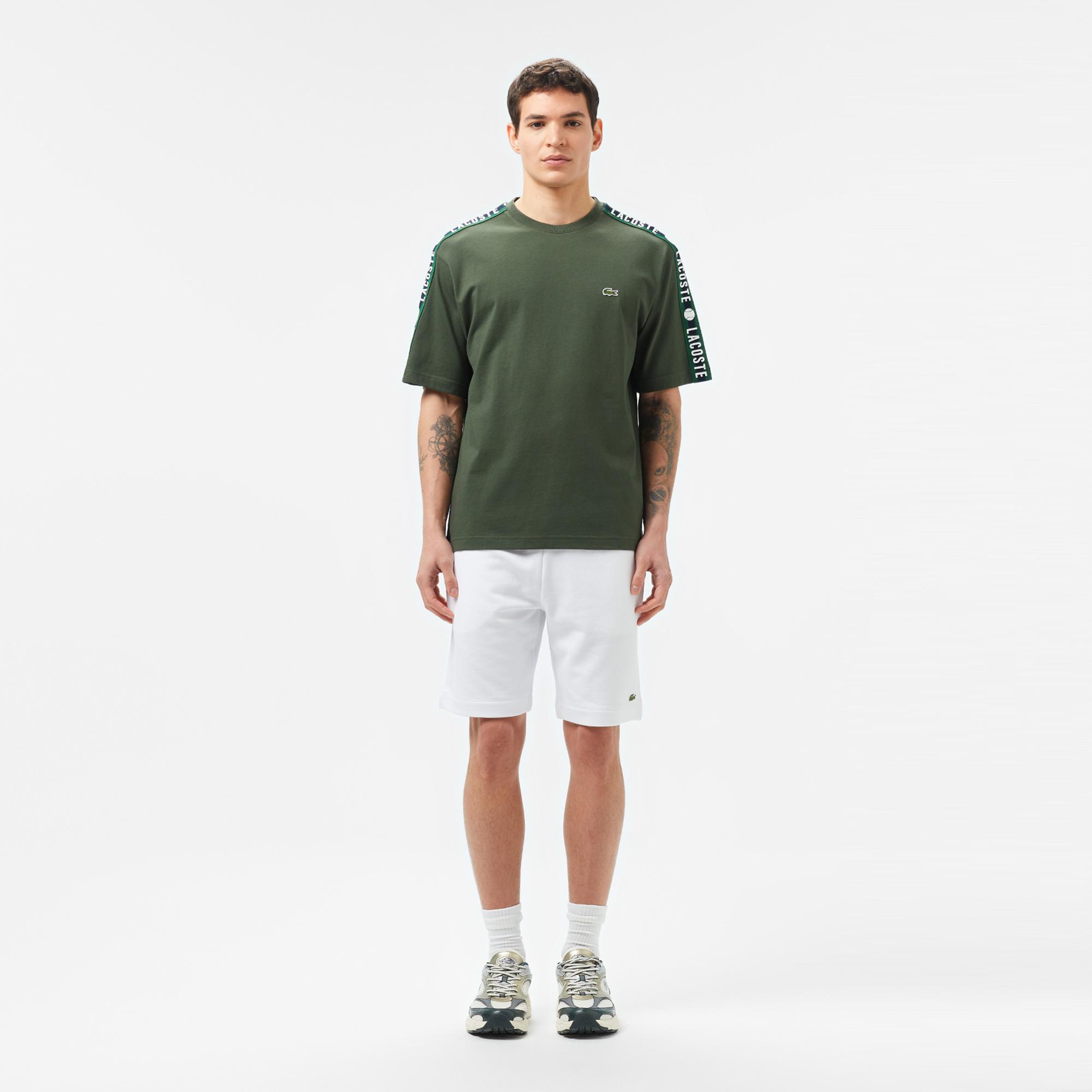 Lacoste Erkek Relaxed Fit Bisiklet Yaka Baskılı Koyu Yeşil T-Shirt