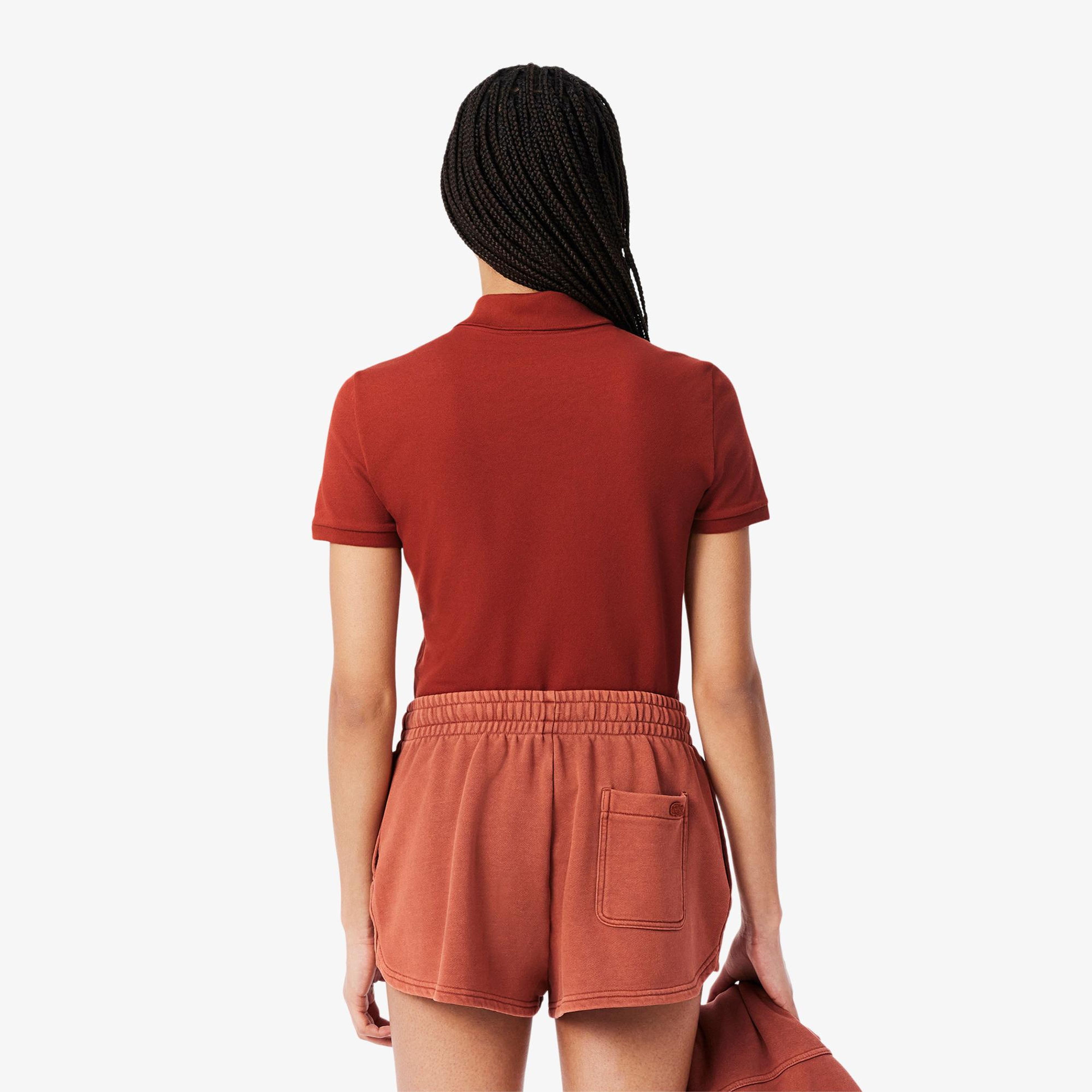 Lacoste L.12.D Kadın Slim Fit Bordo Polo