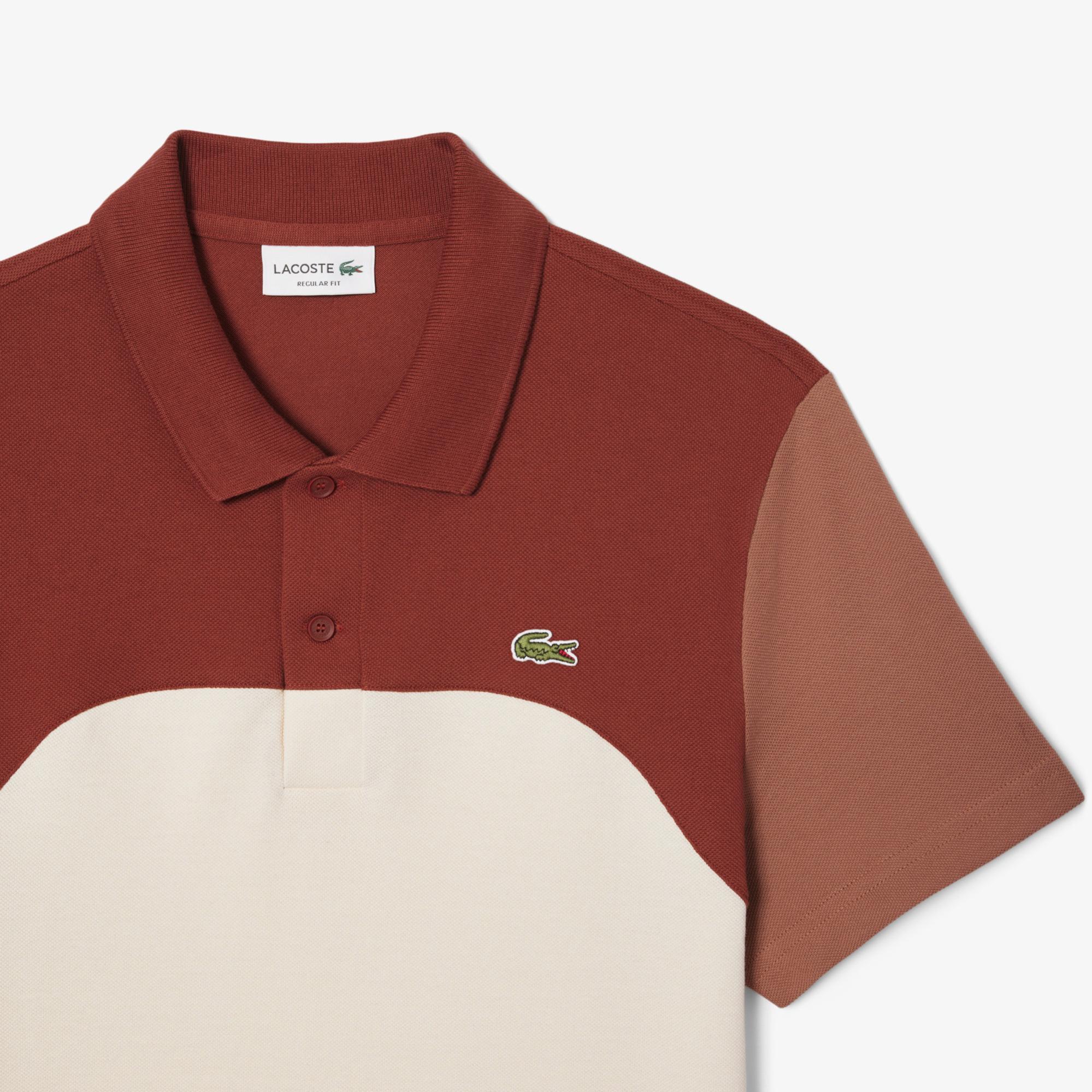 Lacoste Erkek Regular Fit Renk Bloklu Bej Polo