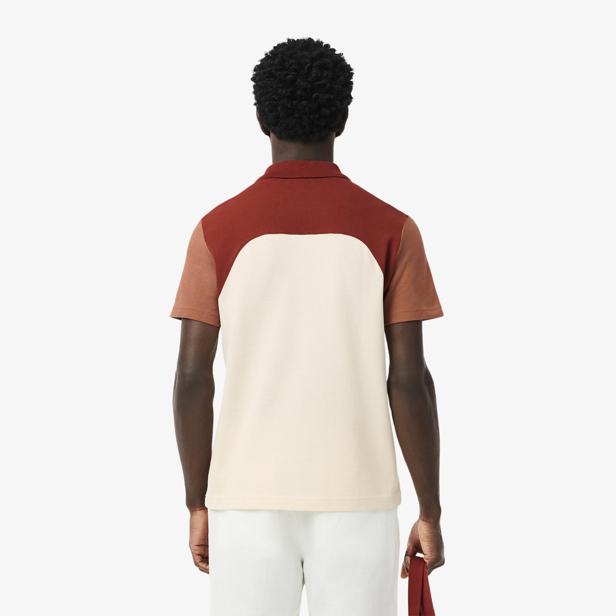 Lacoste Erkek Regular Fit Renk Bloklu Bej Polo