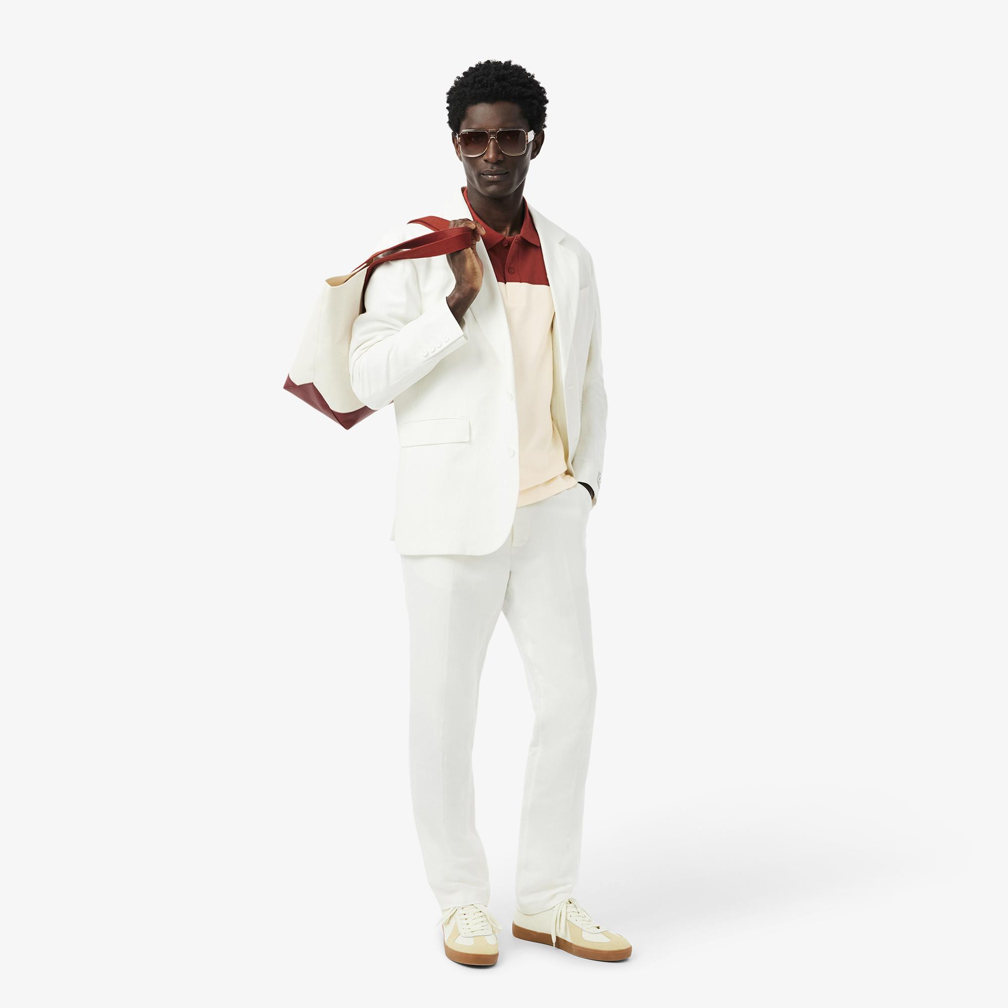 Lacoste Erkek Regular Fit Renk Bloklu Bej Polo