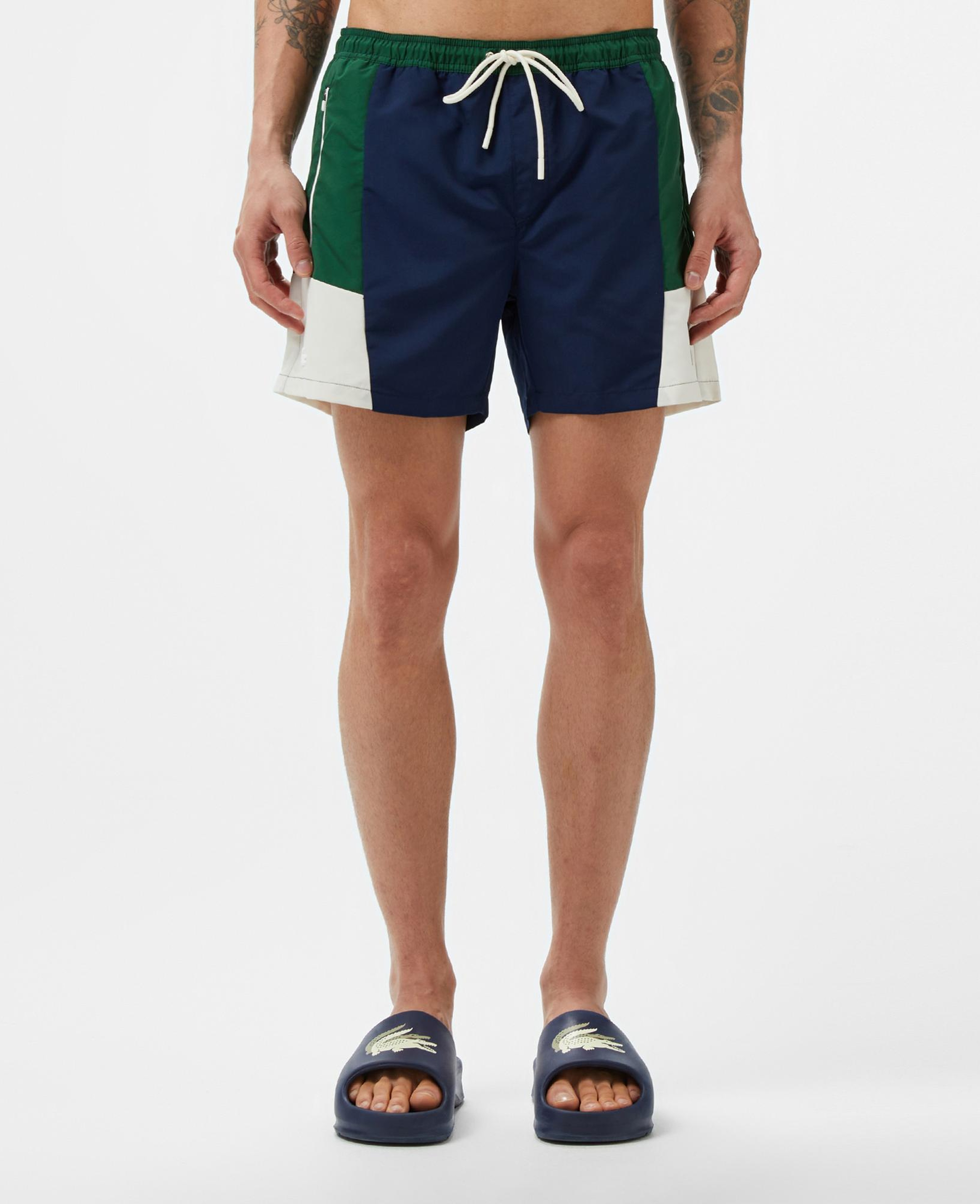 Lacoste Erkek Renk Bloklu Lacivert Deniz Şortu