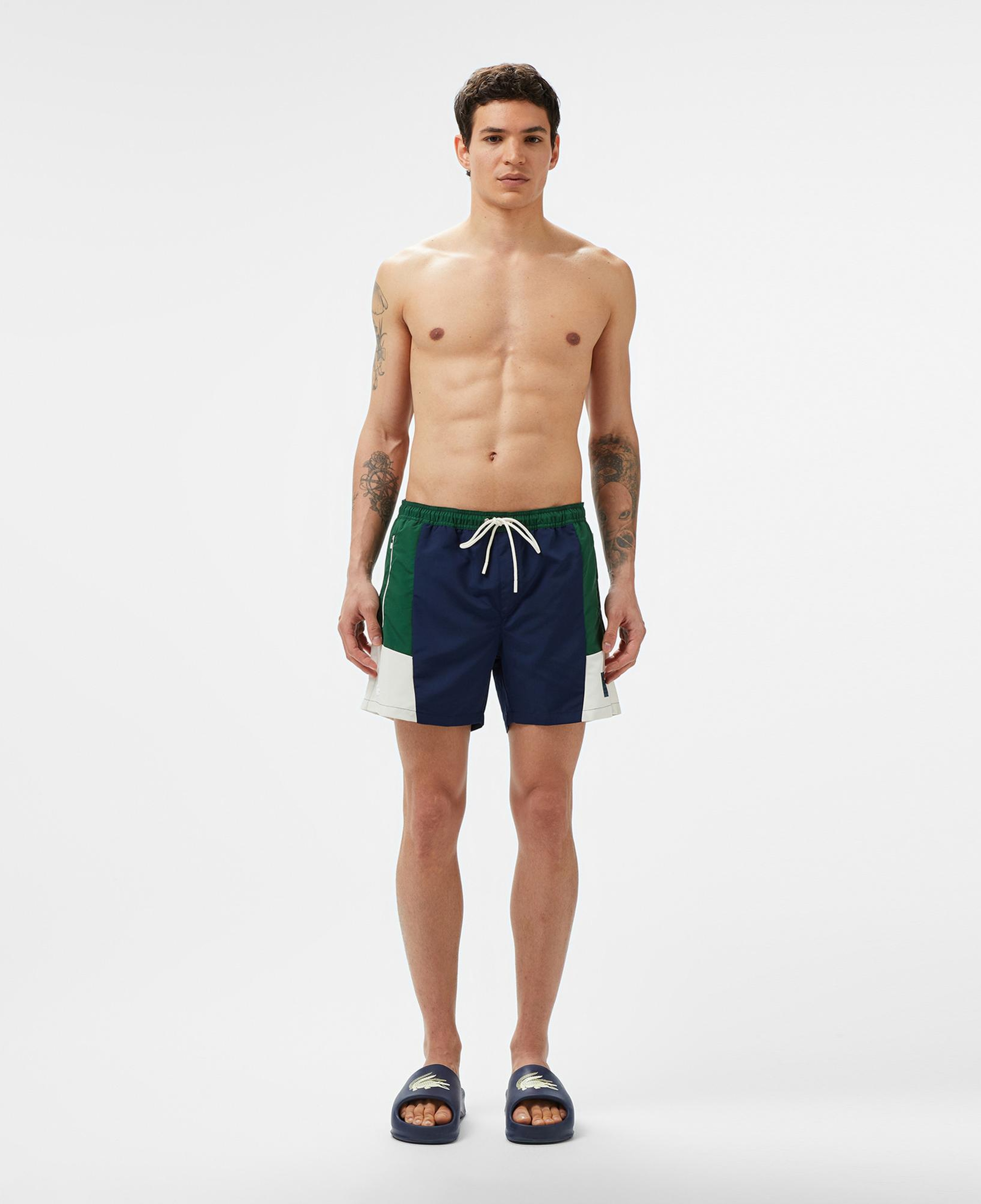 Lacoste Erkek Renk Bloklu Lacivert Deniz Şortu