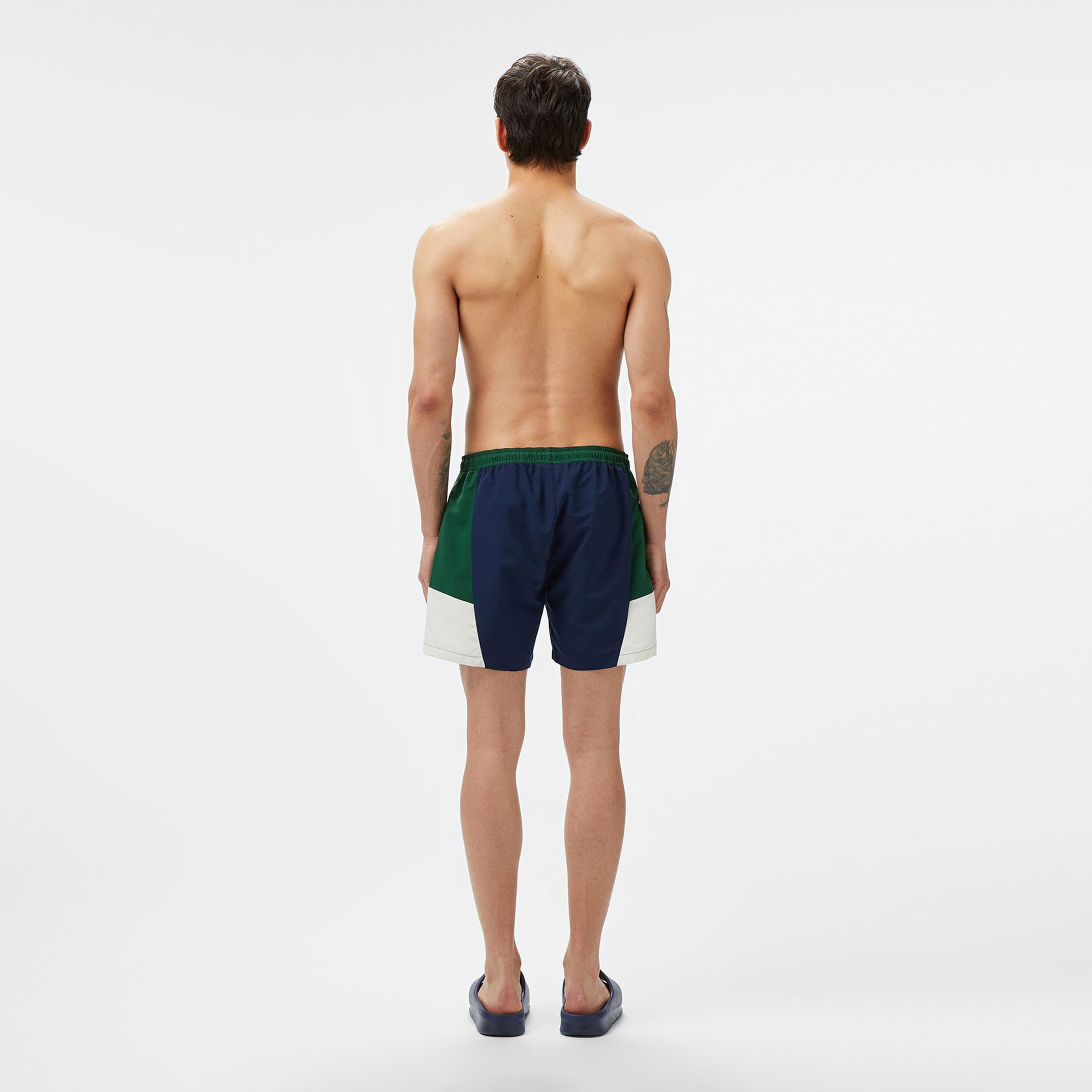 Lacoste Erkek Renk Bloklu Lacivert Deniz Şortu