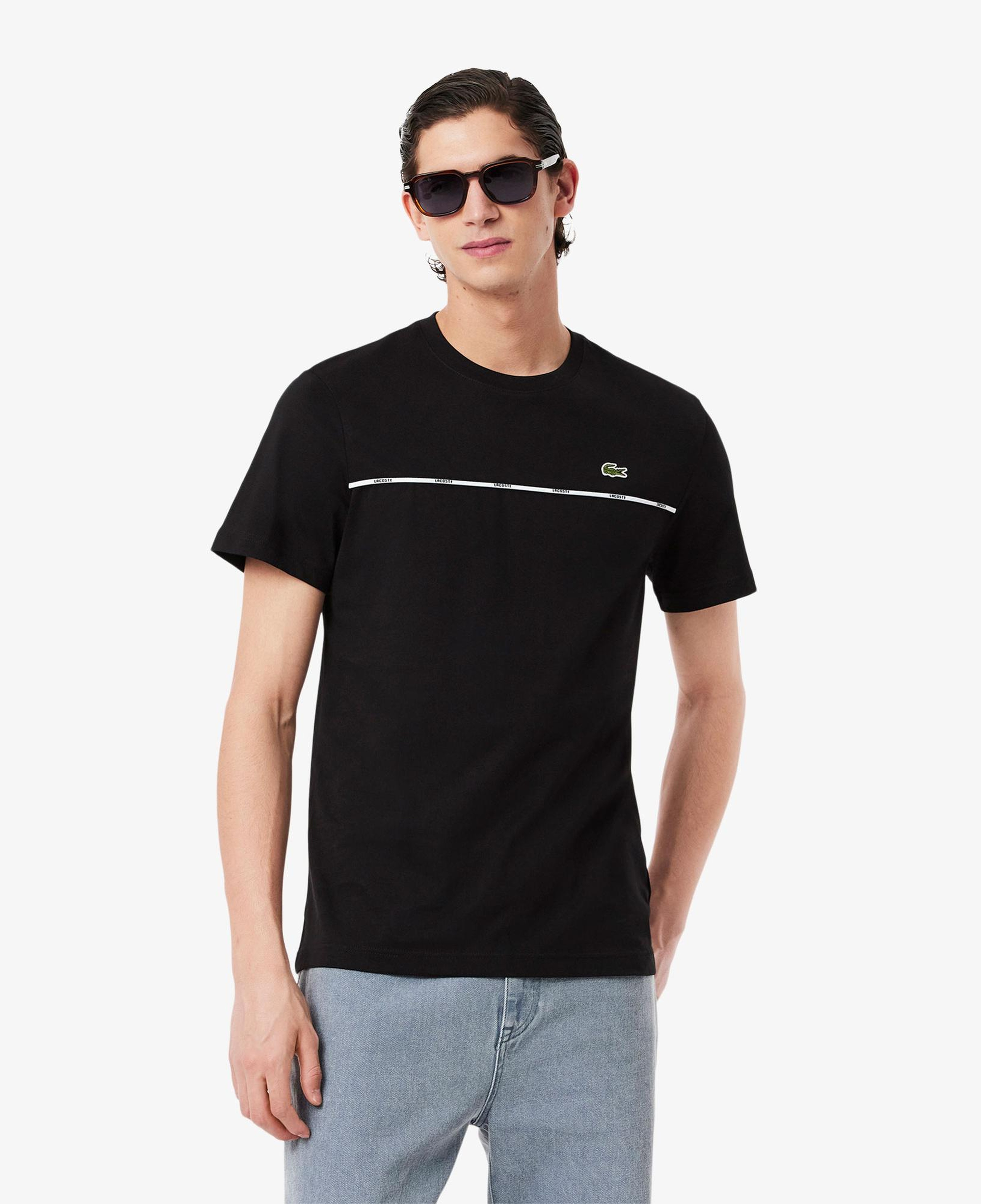 Lacoste Erkek Regular Fit Bisiklet Yaka Baskılı Siyah T-Shirt