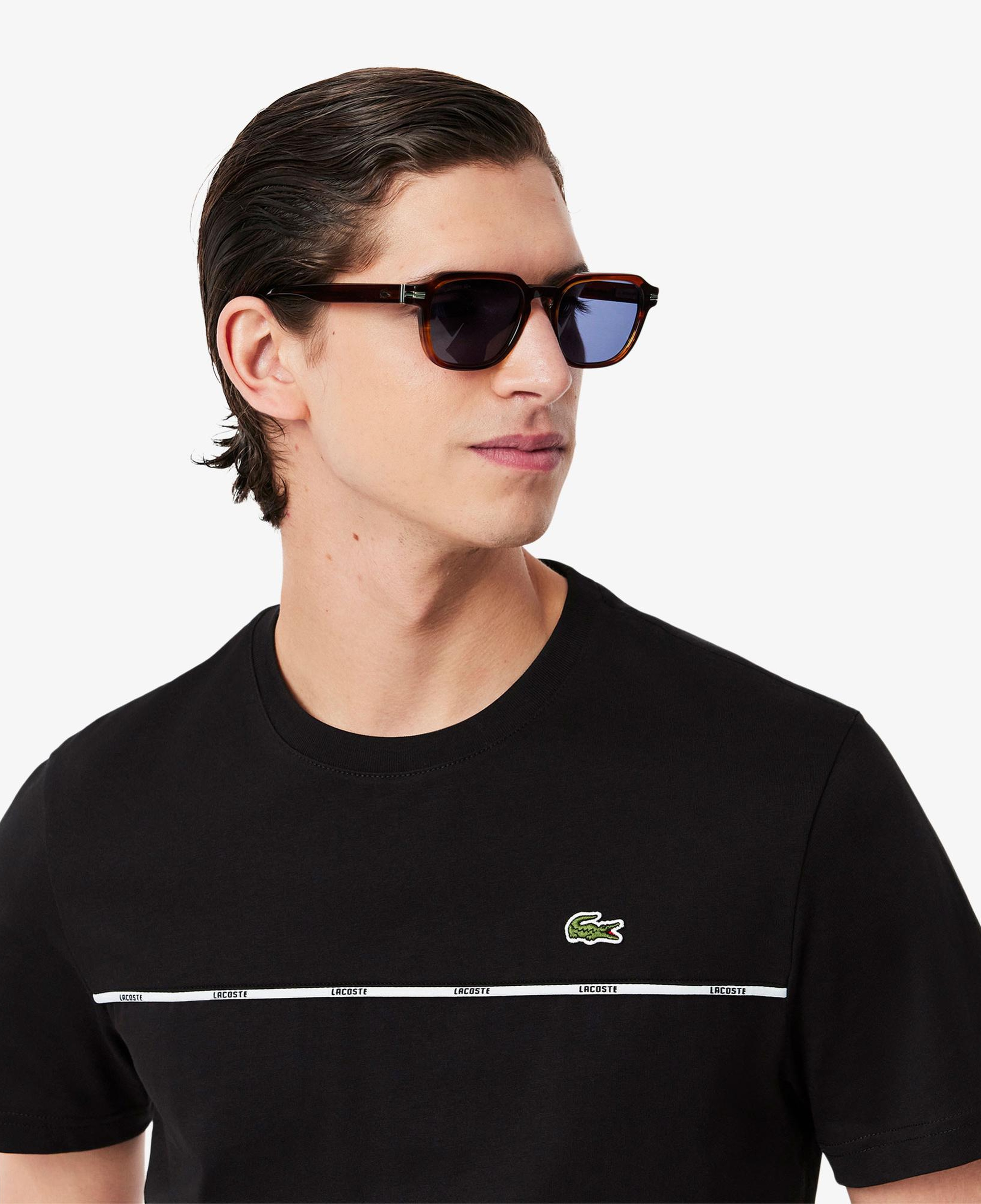 Lacoste Erkek Regular Fit Bisiklet Yaka Baskılı Siyah T-Shirt