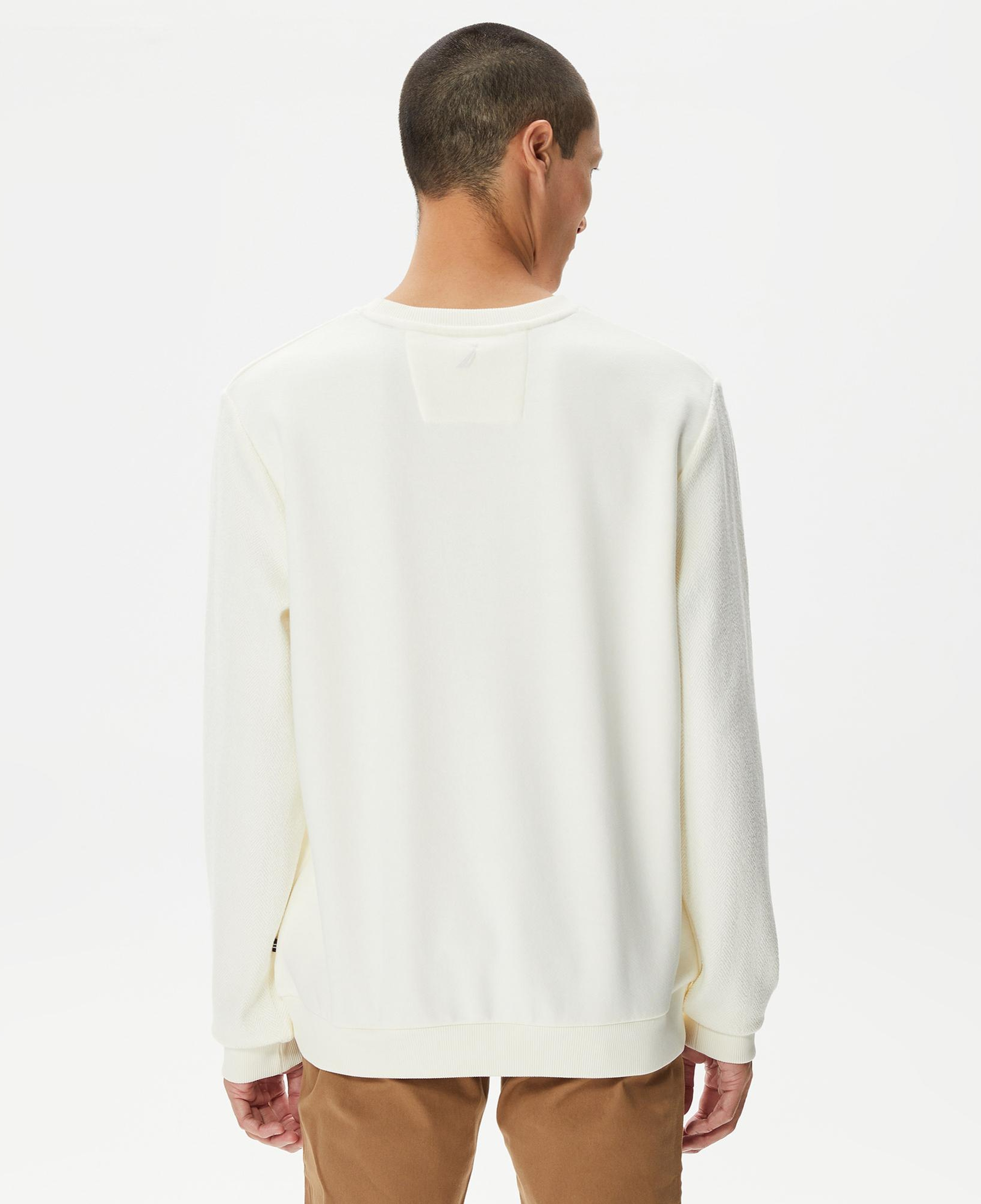 Nautica Erkek Beyaz Standart Fit Sweatshirt