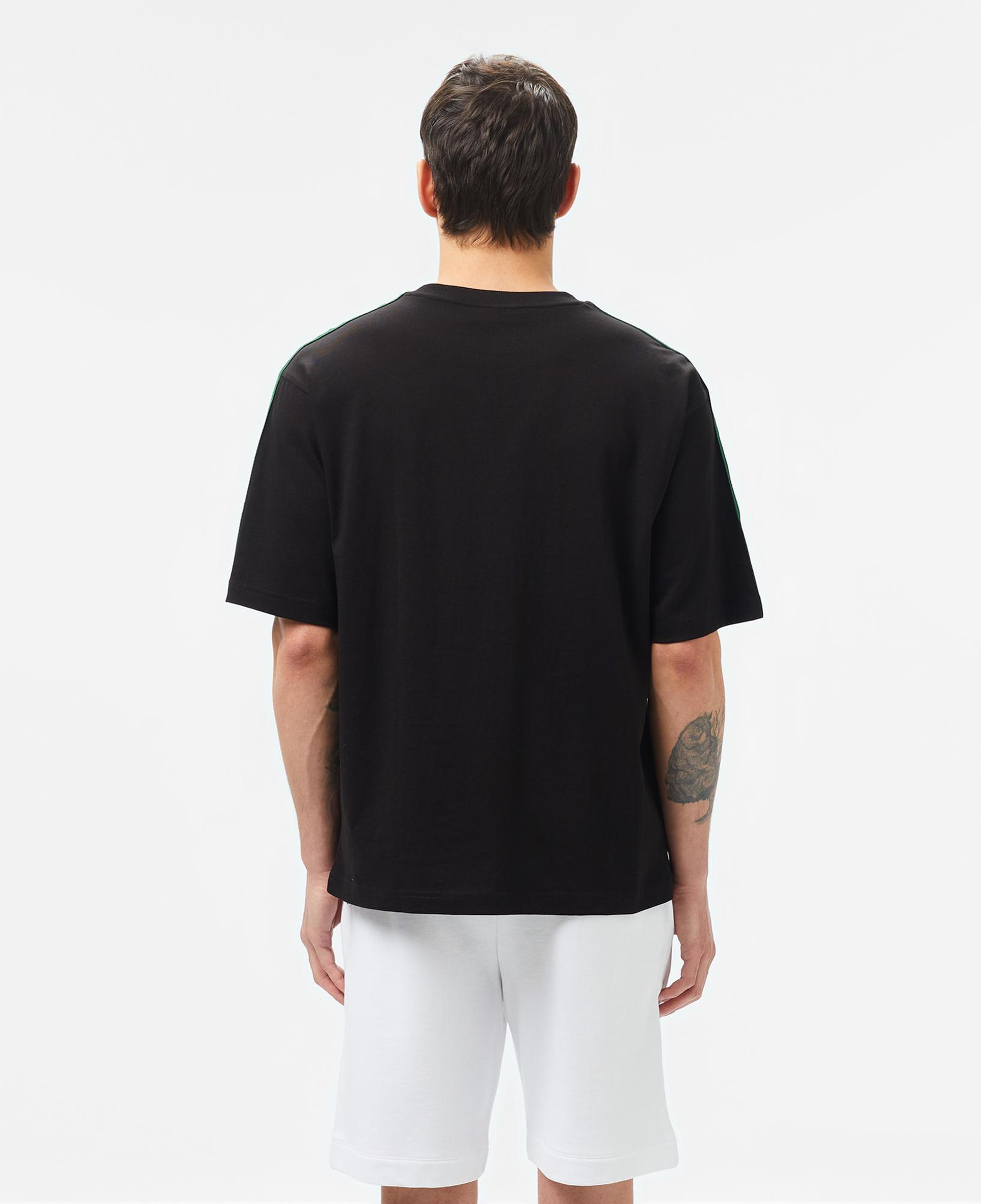 Lacoste Erkek Relaxed Fit Bisiklet Yaka Baskılı Siyah T-Shirt