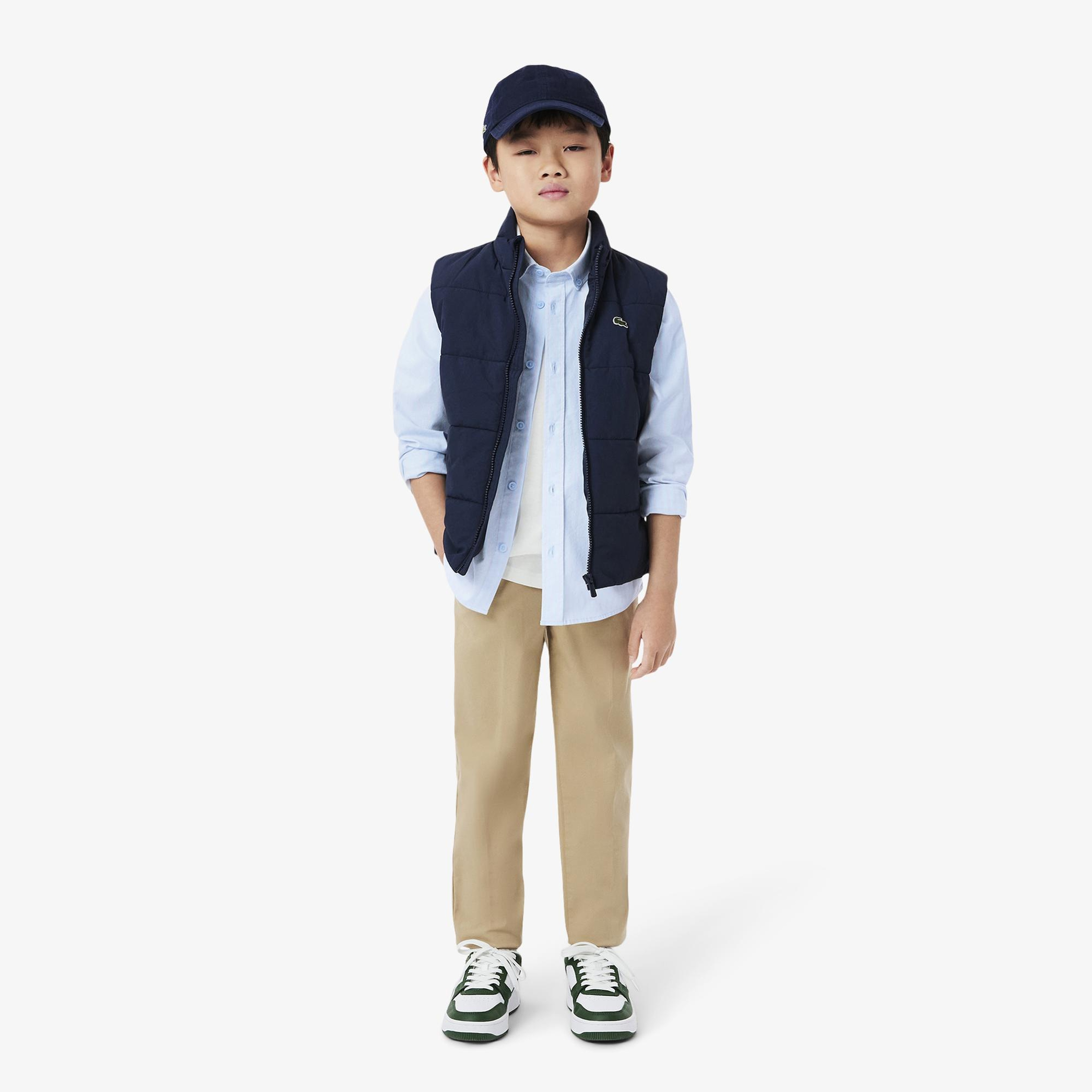 Lacoste Çocuk Çizgili Mavi Gömlek