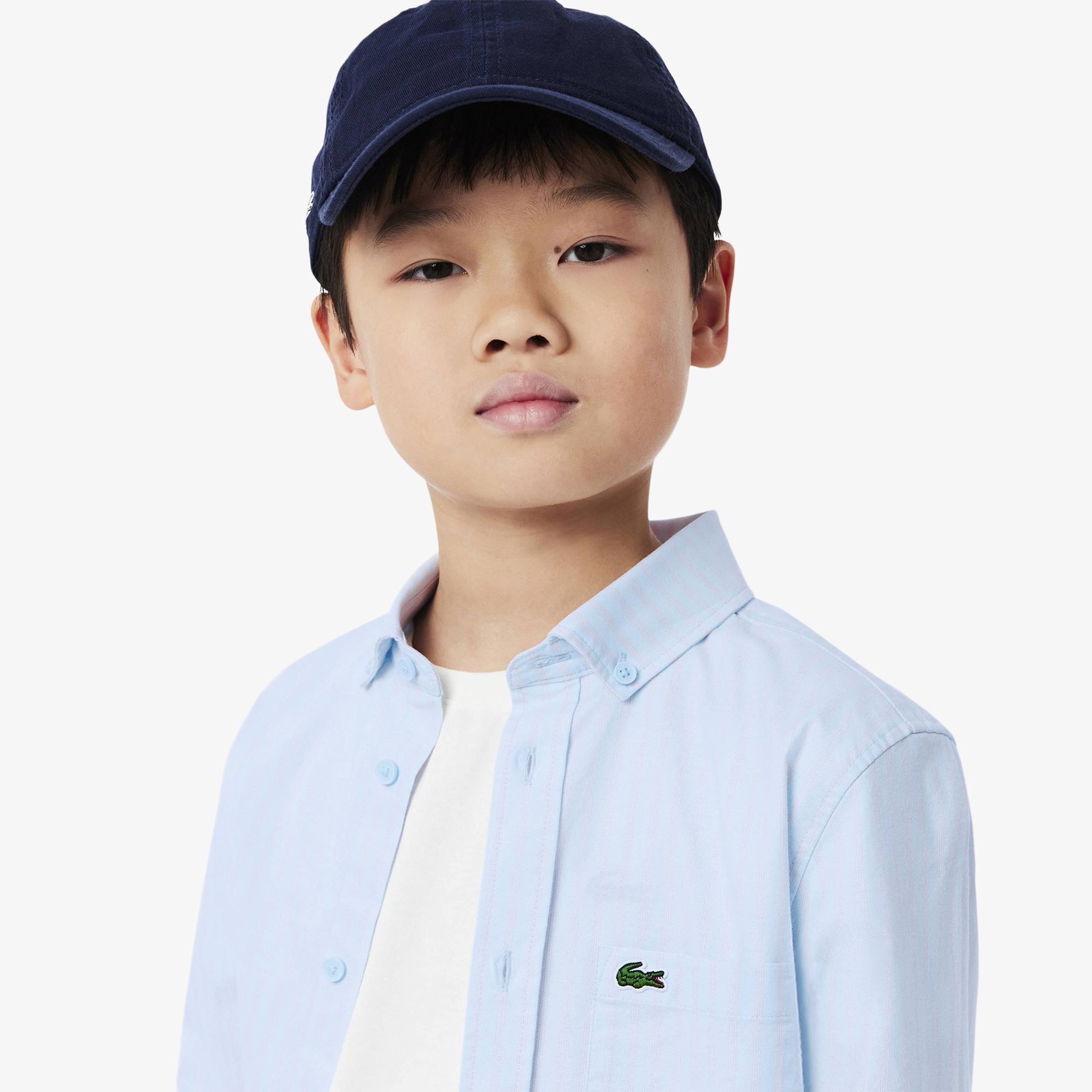 Lacoste Çocuk Çizgili Mavi Gömlek