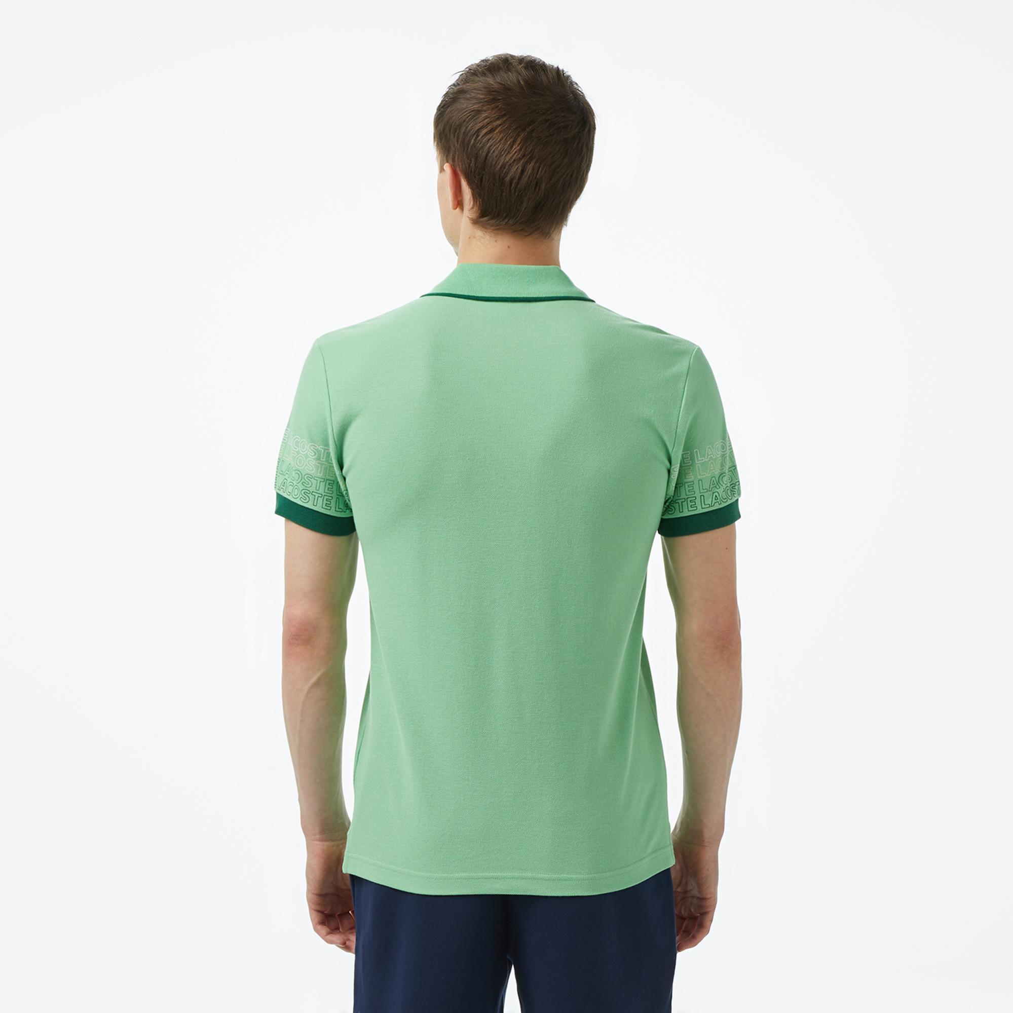 Lacoste Loose Fit Erkek Baskılı Açık Yeşil Polo