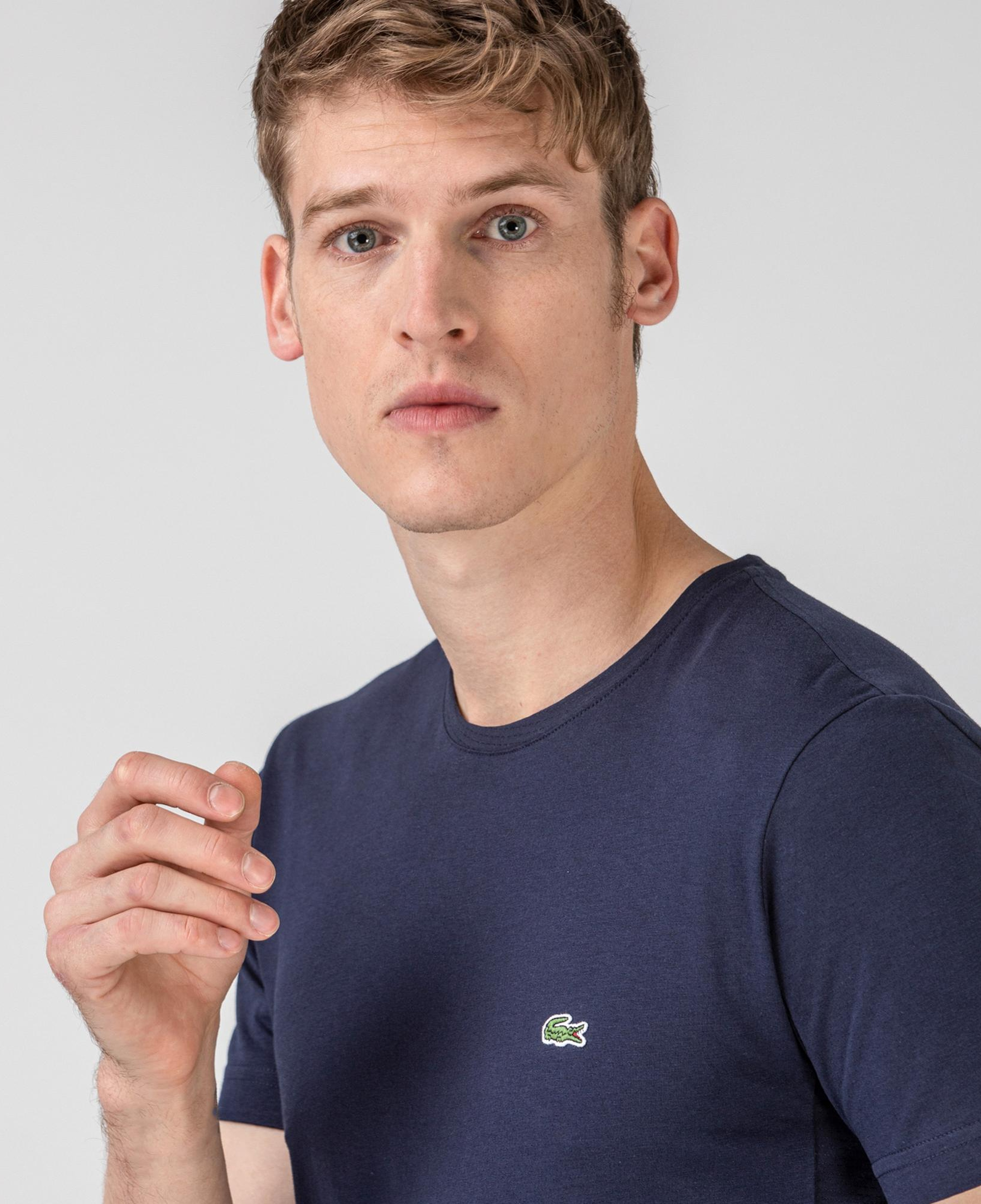 Lacoste Erkek Slim Fit Bisiklet Yaka Lacivert T-Shirt