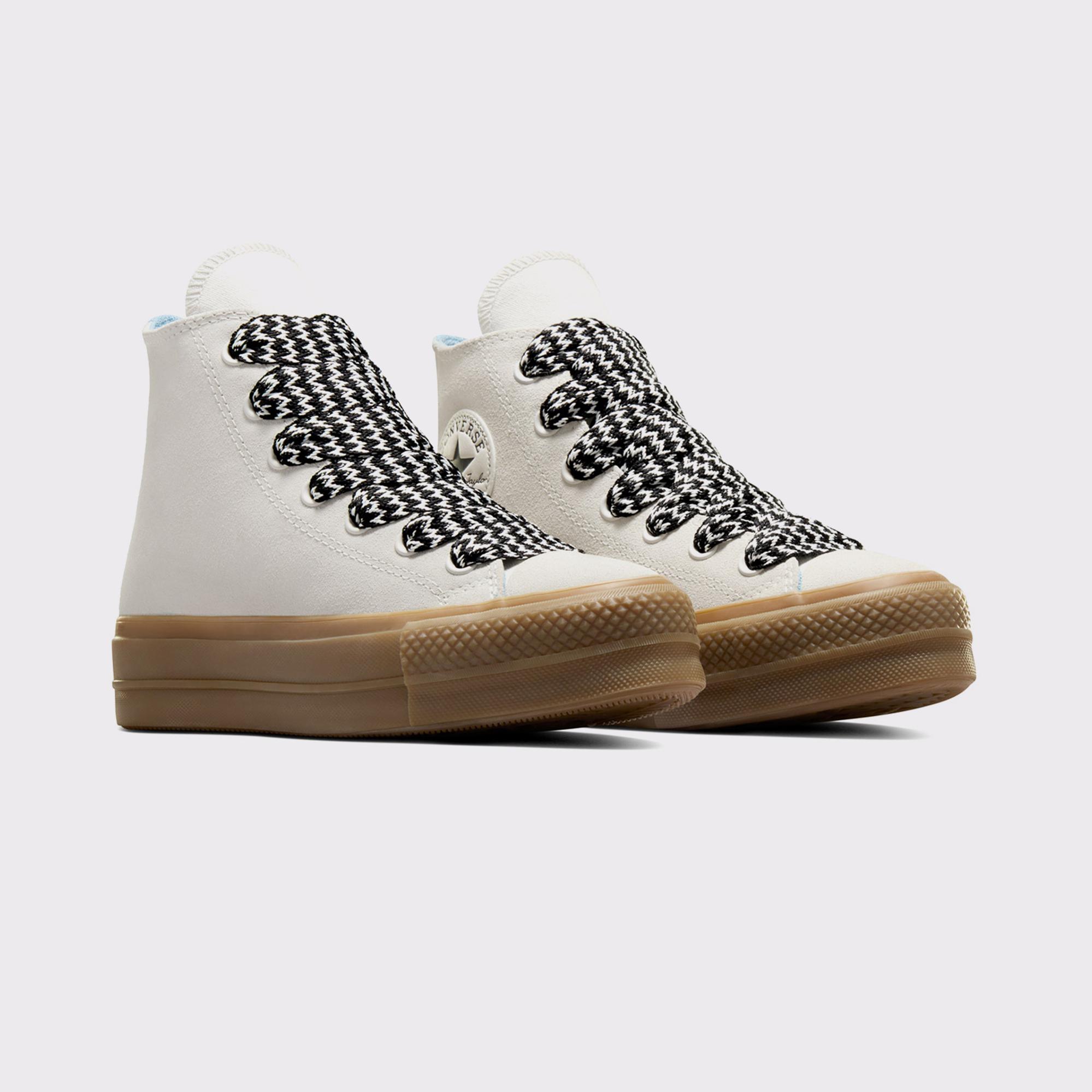 Converse Chuck Taylor All Star Lift Kadın Krem Süet Platform Sneaker