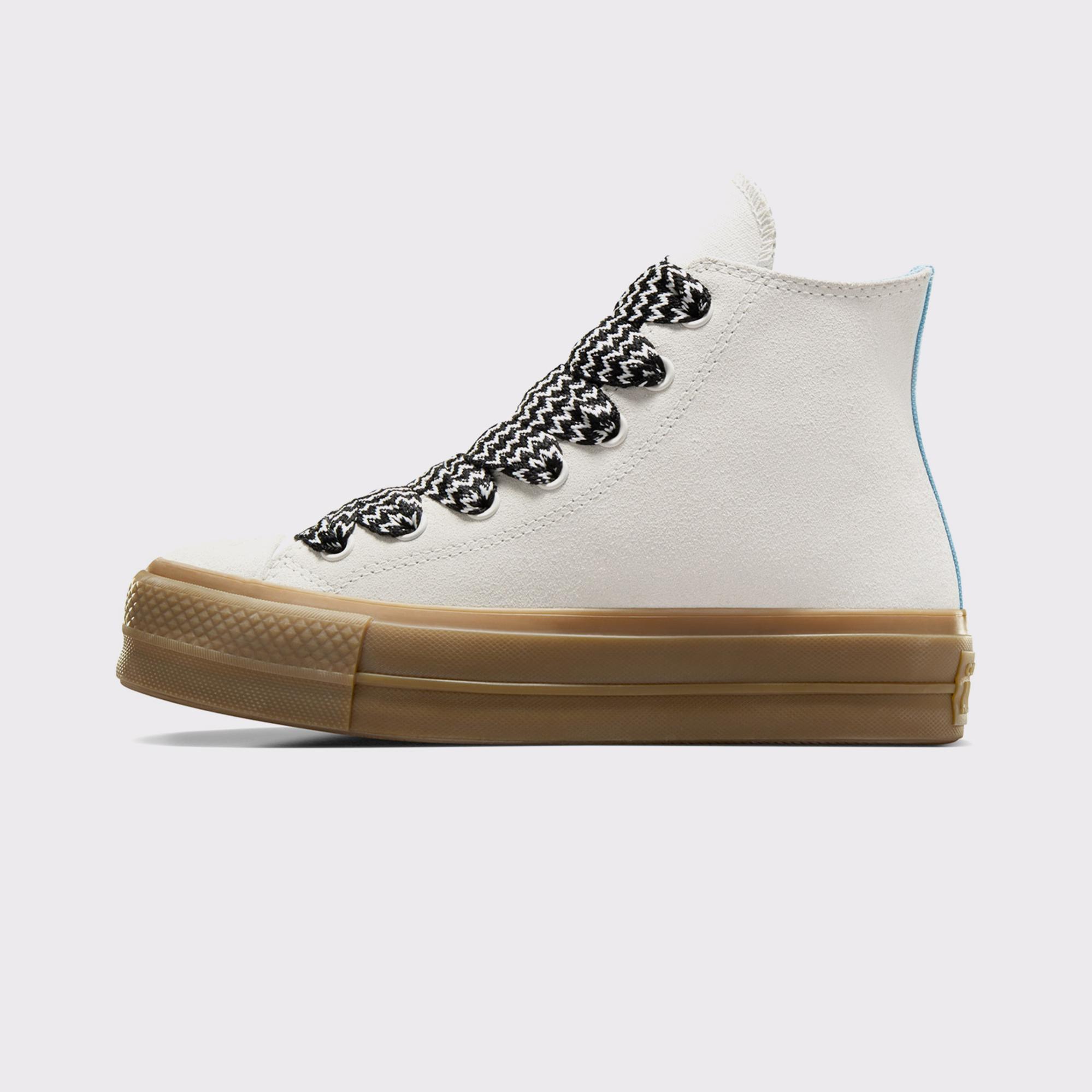 Converse Chuck Taylor All Star Lift Kadın Krem Süet Platform Sneaker