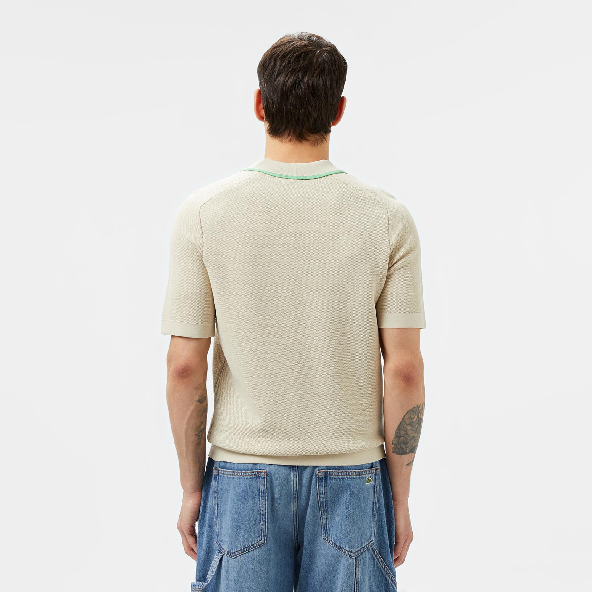 Lacoste Erkek Polo Yaka Bej Triko